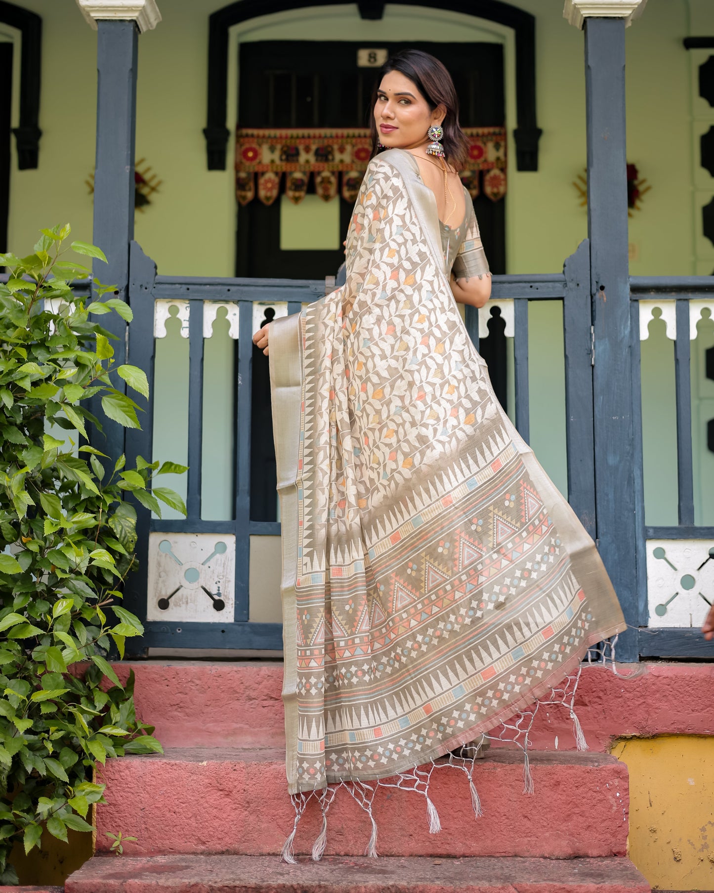 KASHVI PURE LINEN SAREE