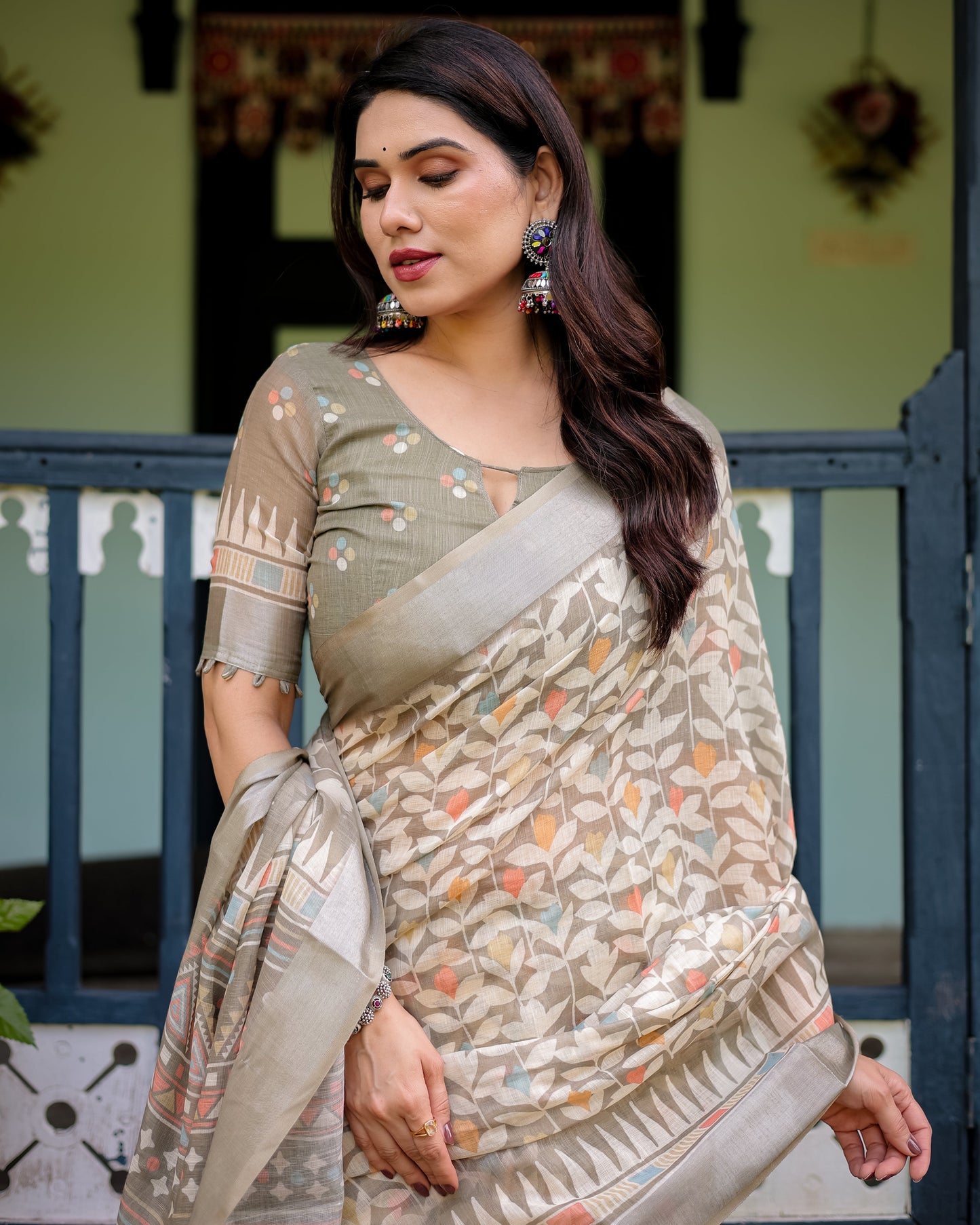 KASHVI PURE LINEN SAREE