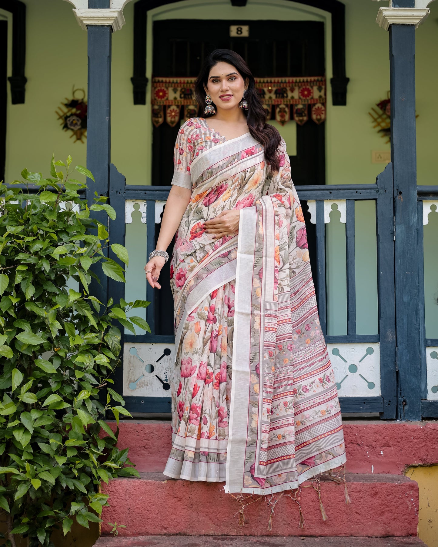 KASHVI PURE LINEN SAREE