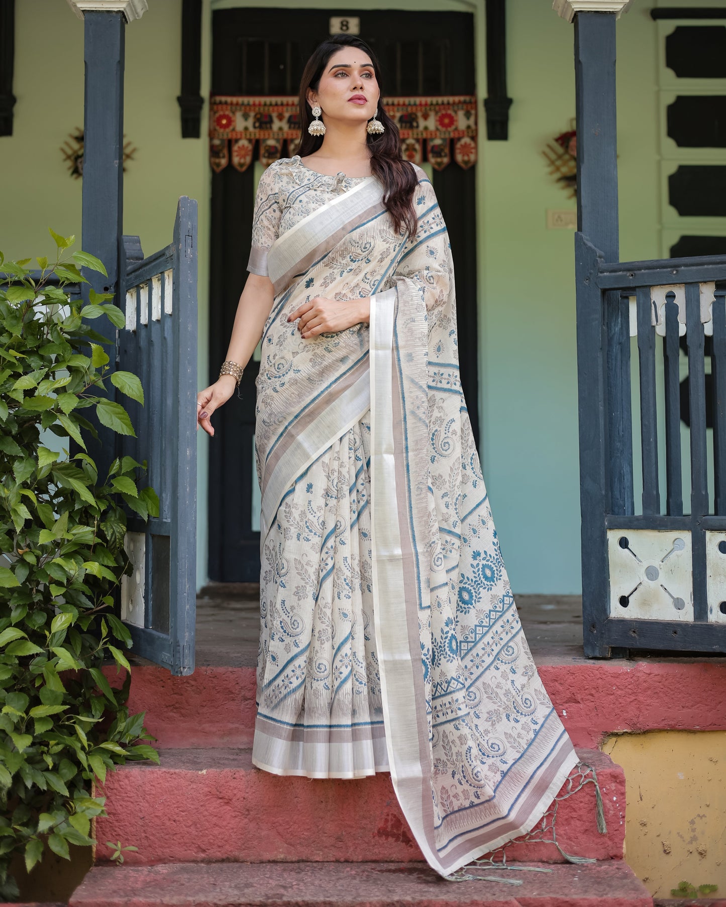 KASHVI PURE LINEN SAREE