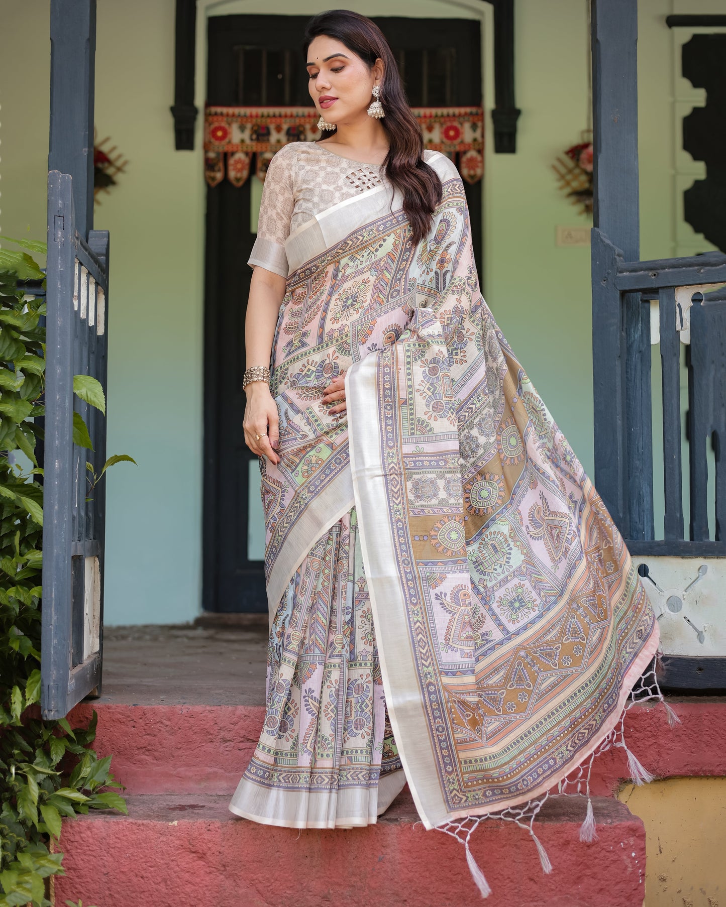KASHVI PURE LINEN SAREE