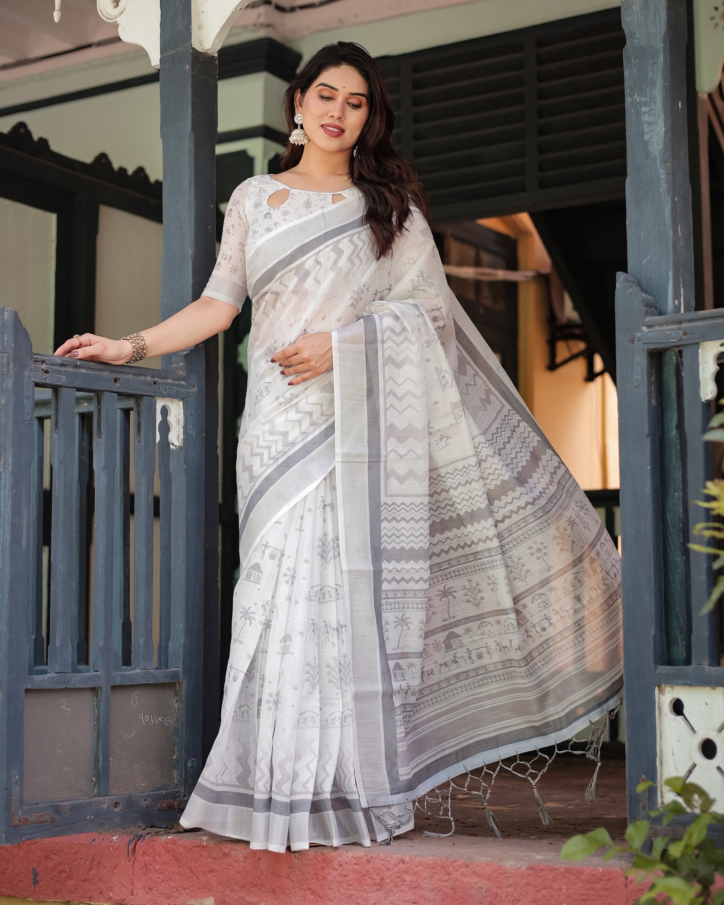 KASHVI PURE LINEN SAREE