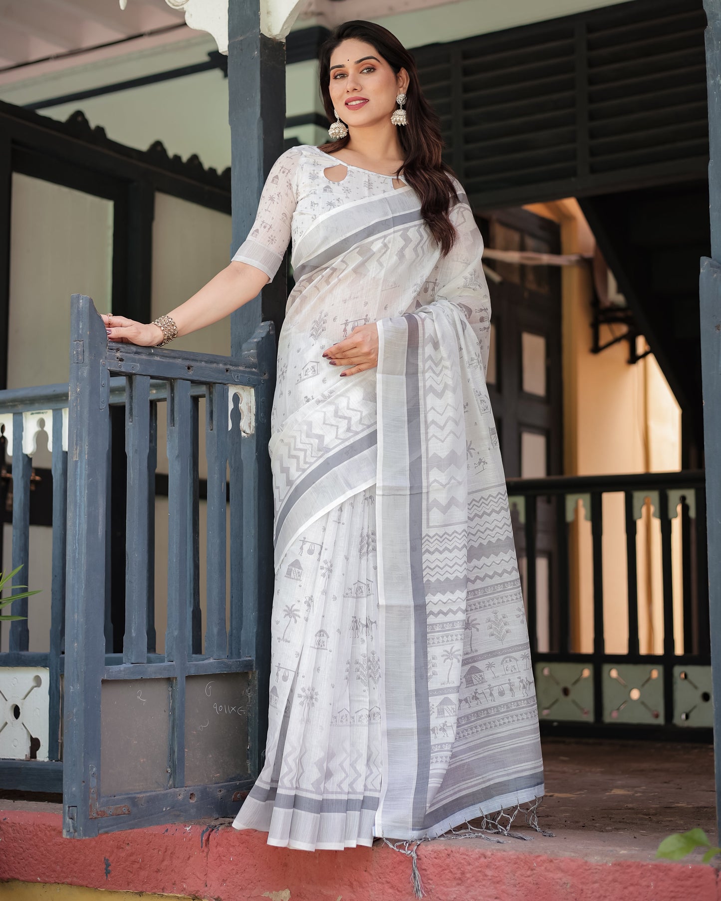 KASHVI PURE LINEN SAREE