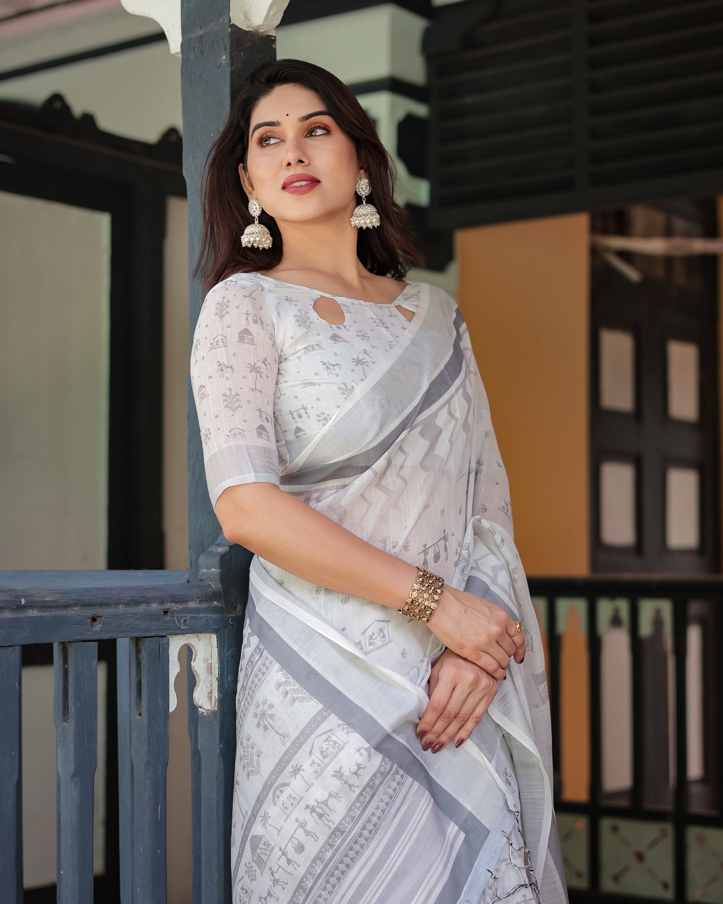 KASHVI PURE LINEN SAREE