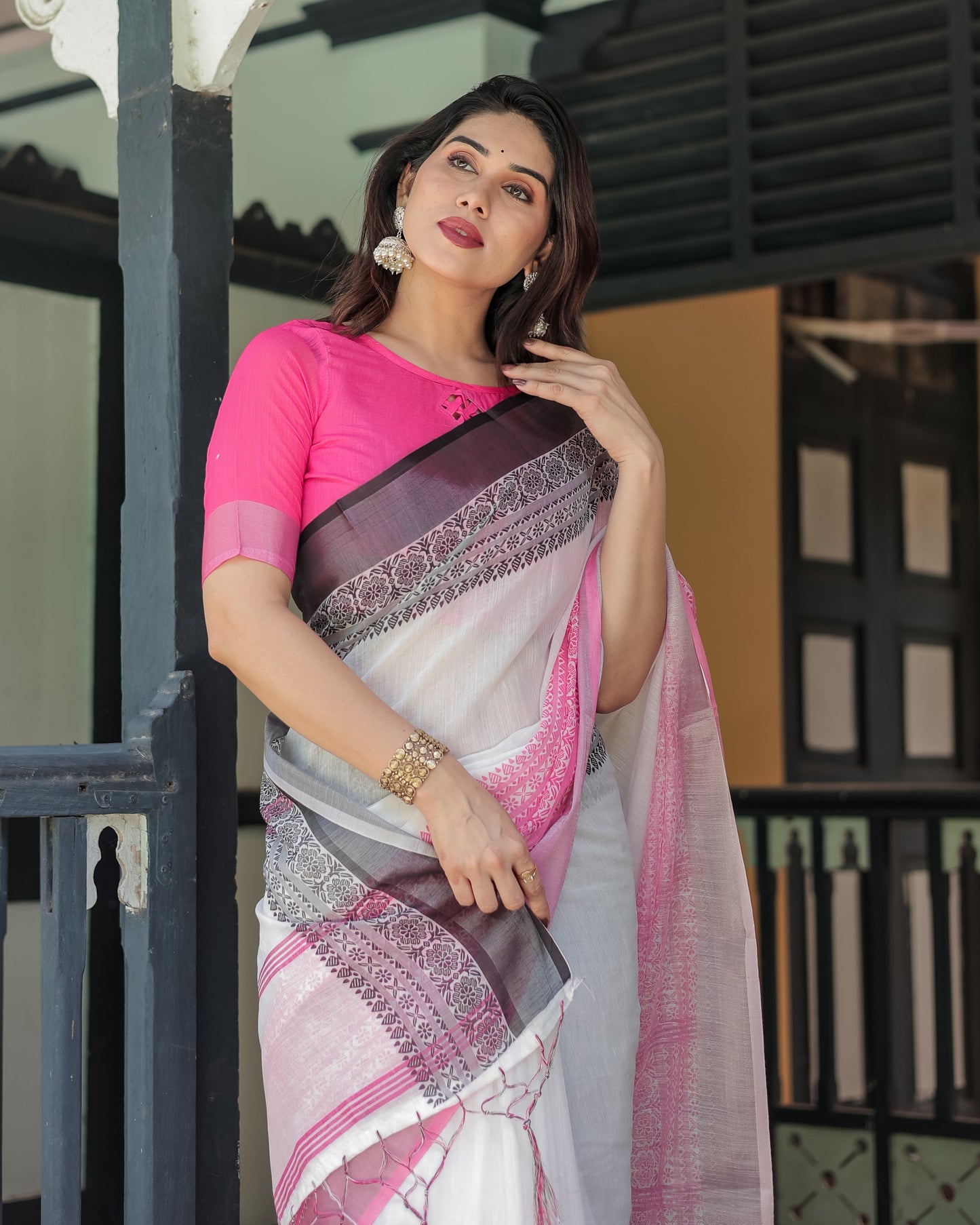 KASHVI PURE LINEN SAREE