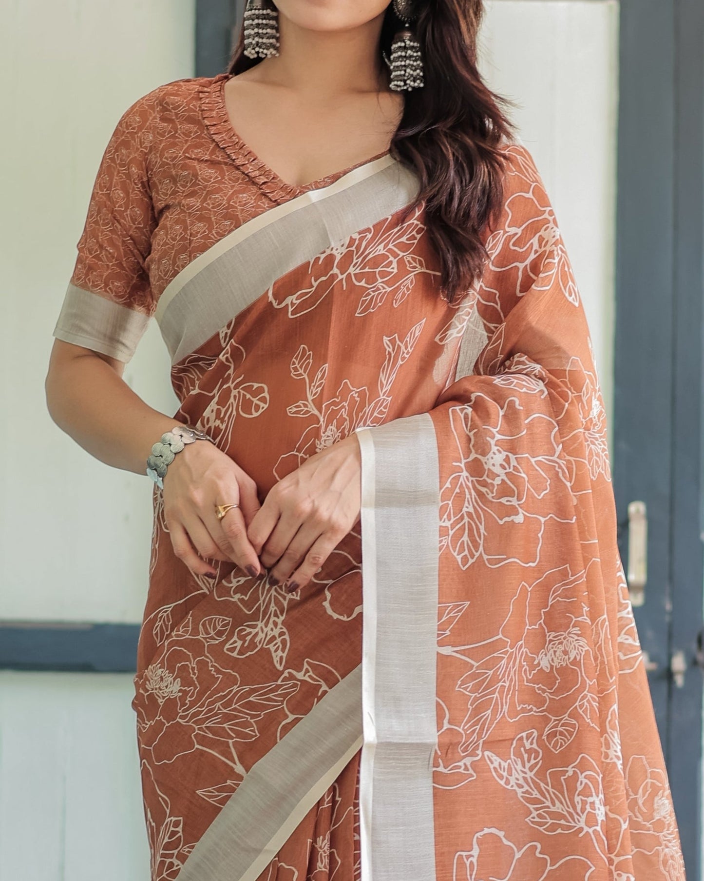 KASHVI PURE LINEN SAREE