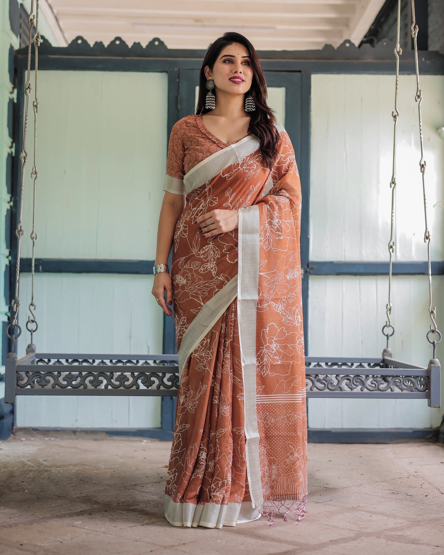 KASHVI PURE LINEN SAREE