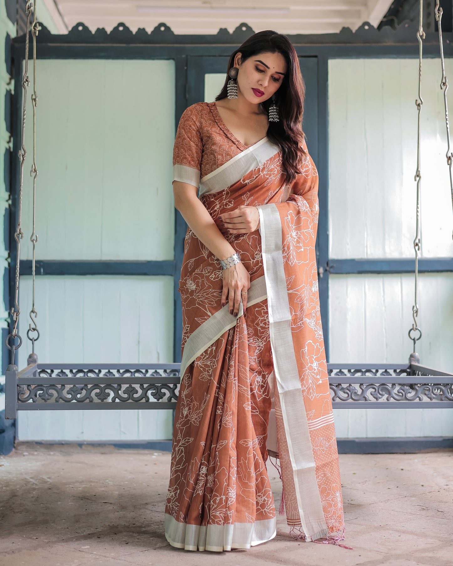 KASHVI PURE LINEN SAREE