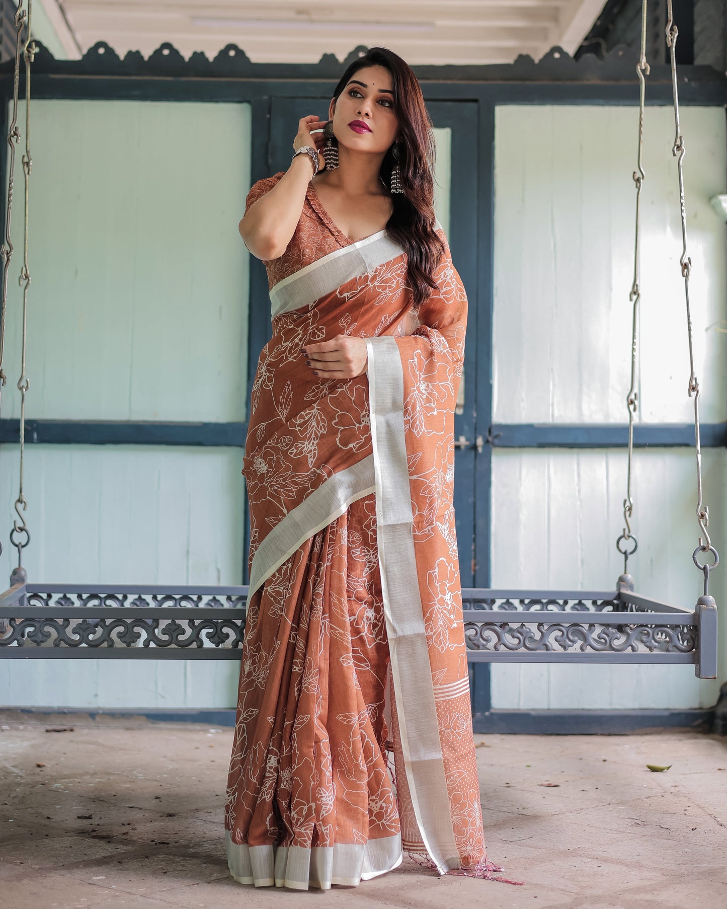 KASHVI PURE LINEN SAREE