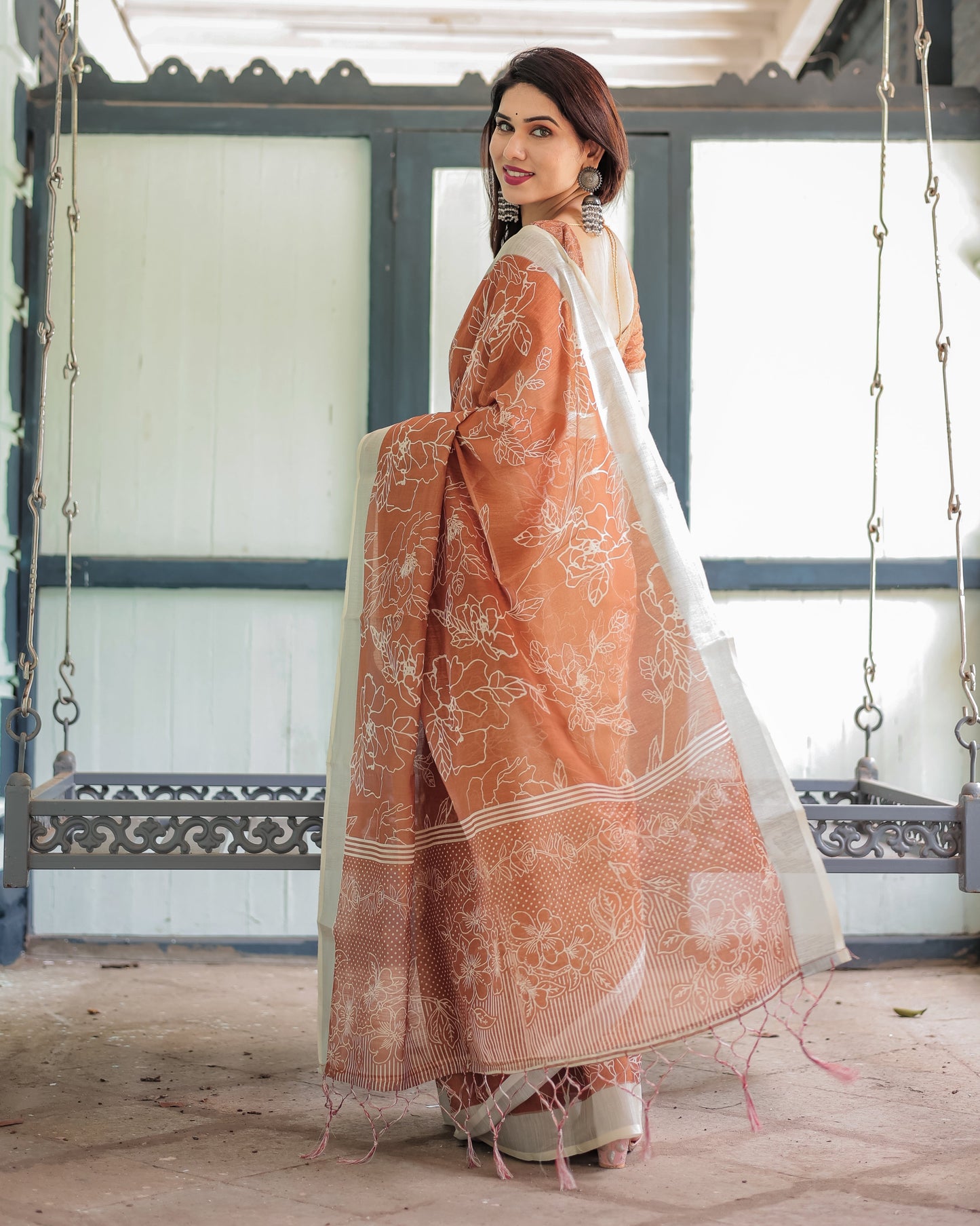 KASHVI PURE LINEN SAREE