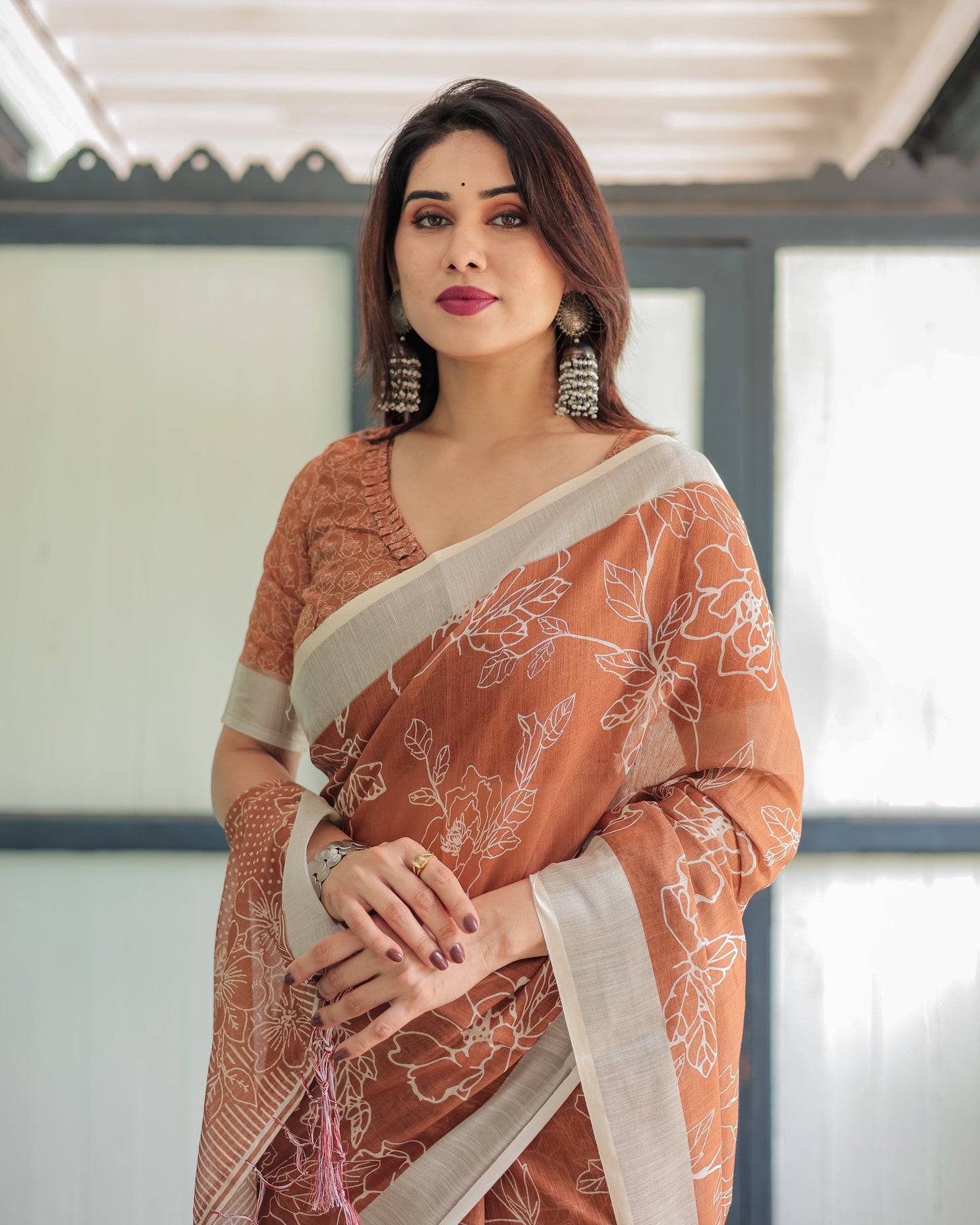 KASHVI PURE LINEN SAREE