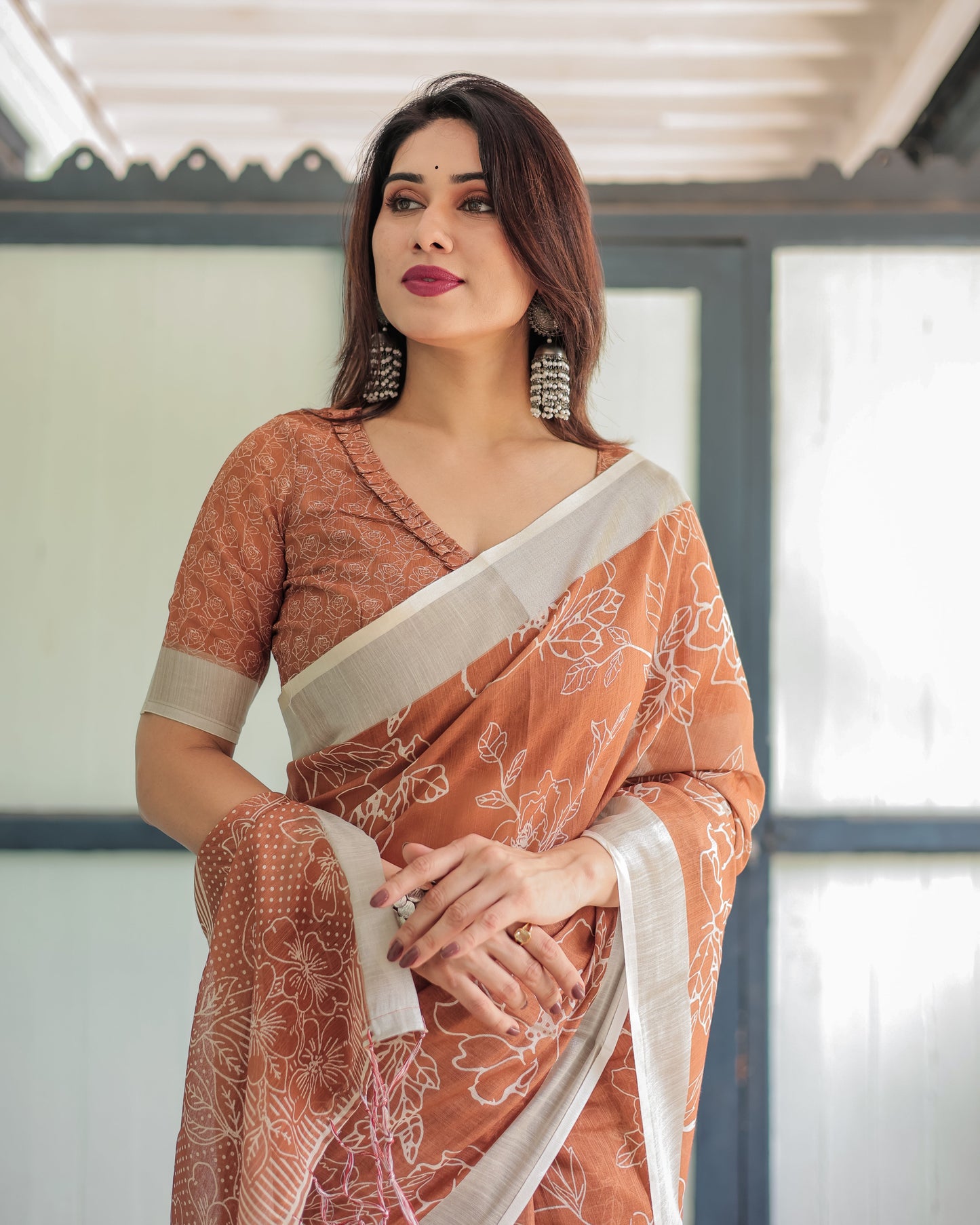 KASHVI PURE LINEN SAREE