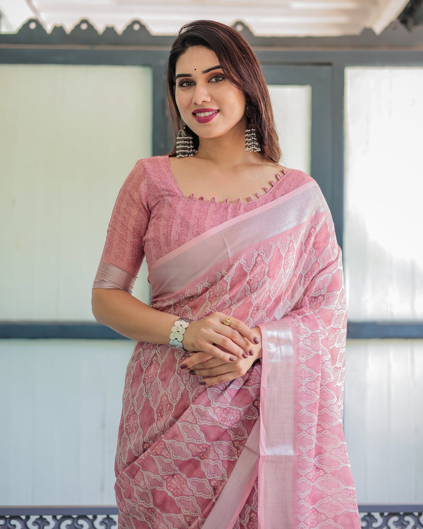 KASHVI PURE LINEN SAREE