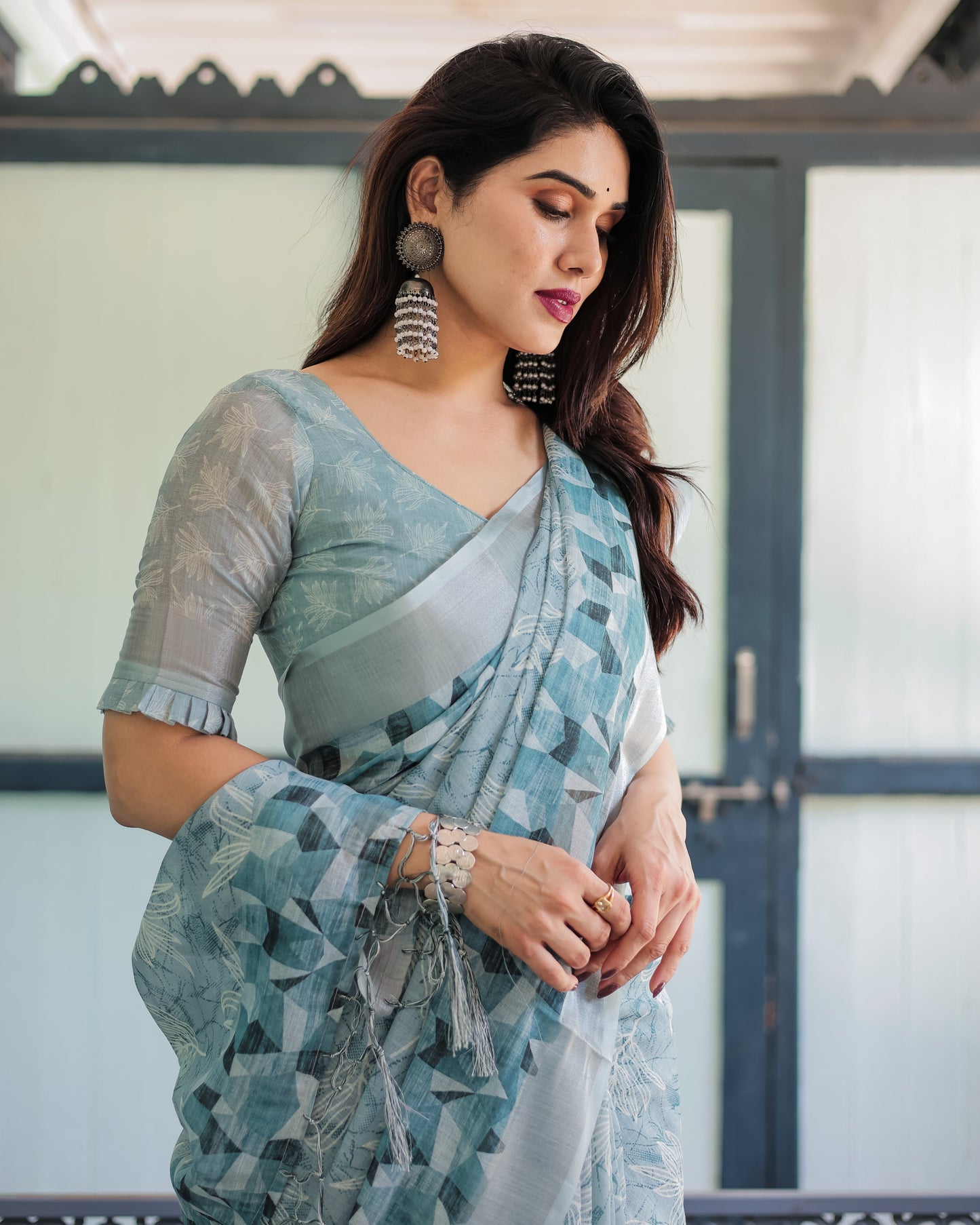 KASHVI PURE LINEN SAREE