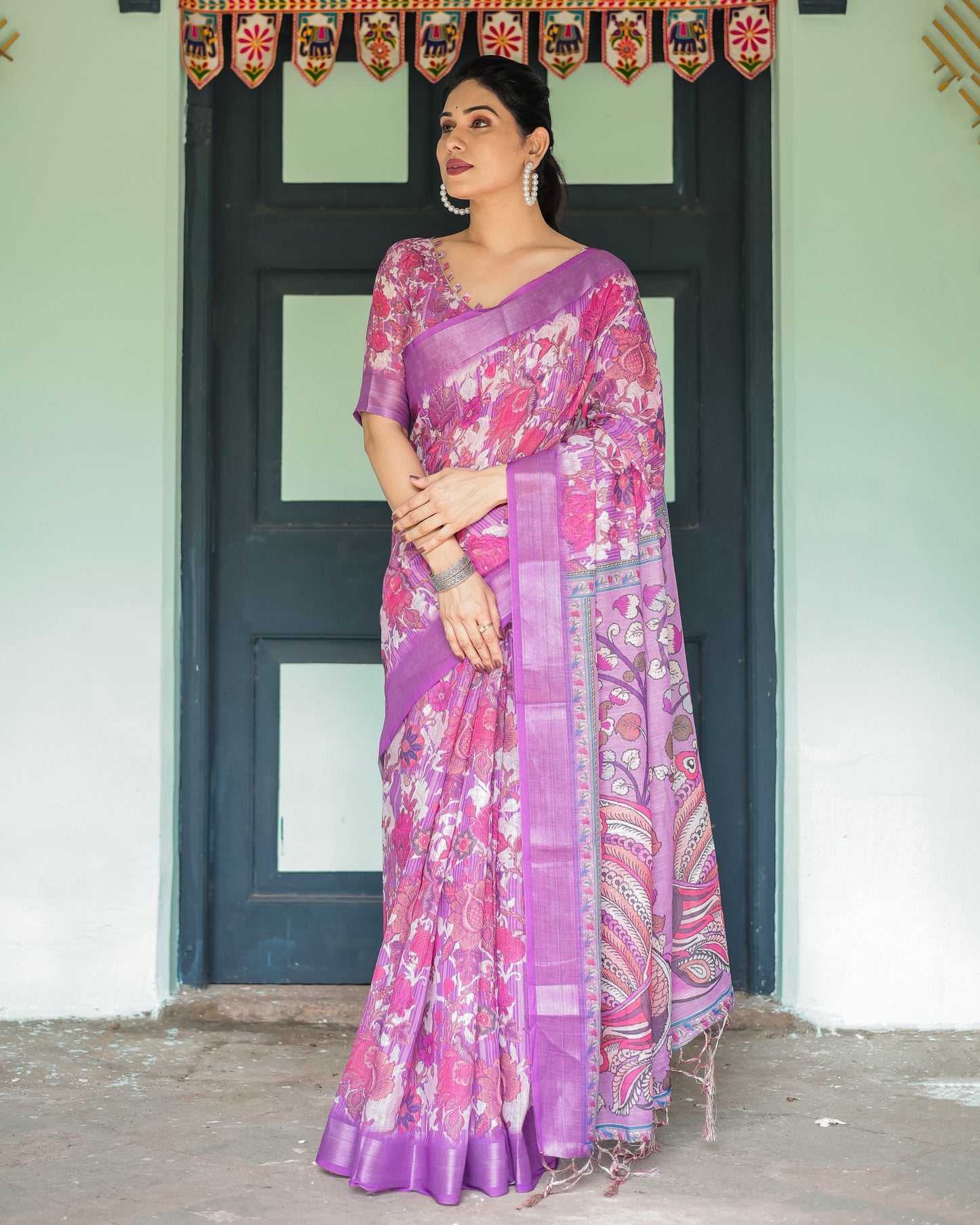 KASHVI PURE LINEN SAREE