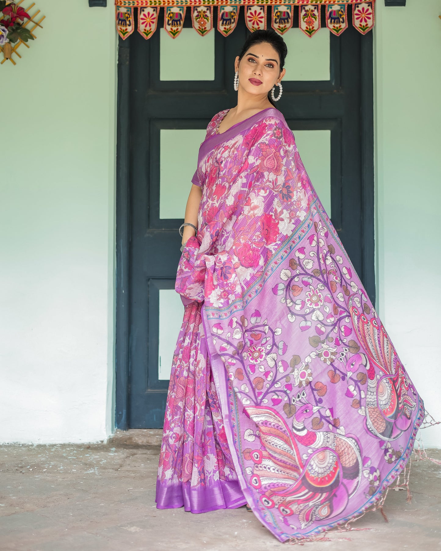 KASHVI PURE LINEN SAREE
