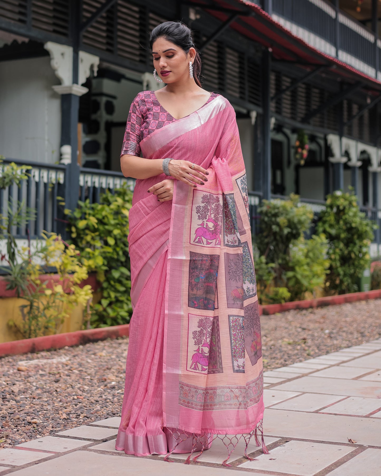 KASHVI PURE LINEN SAREE