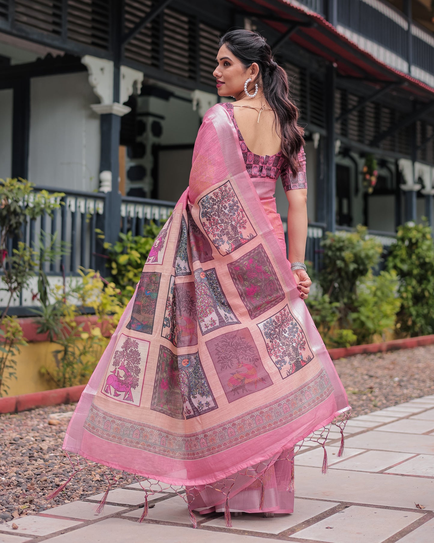 KASHVI PURE LINEN SAREE