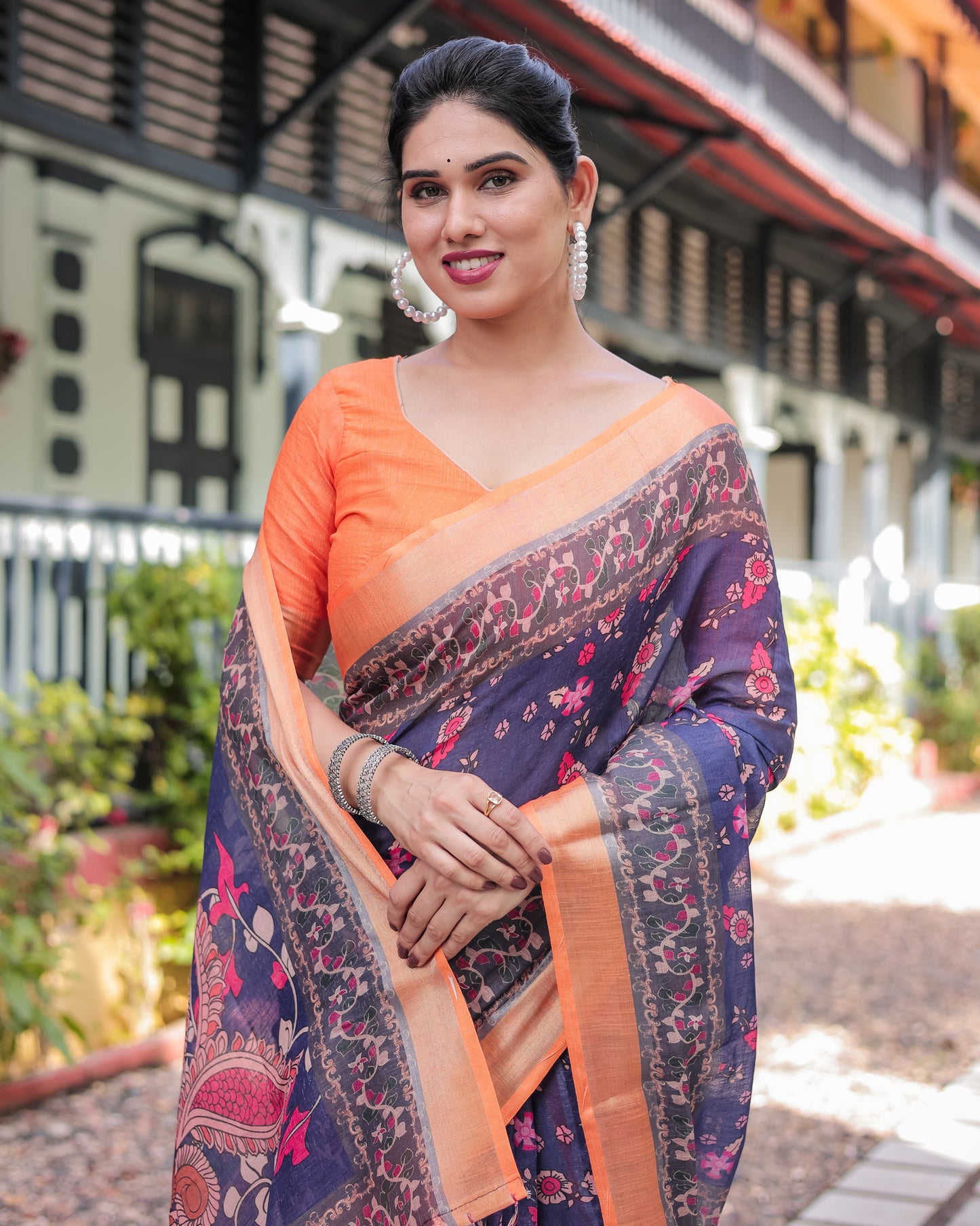 KASHVI PURE LINEN SAREE