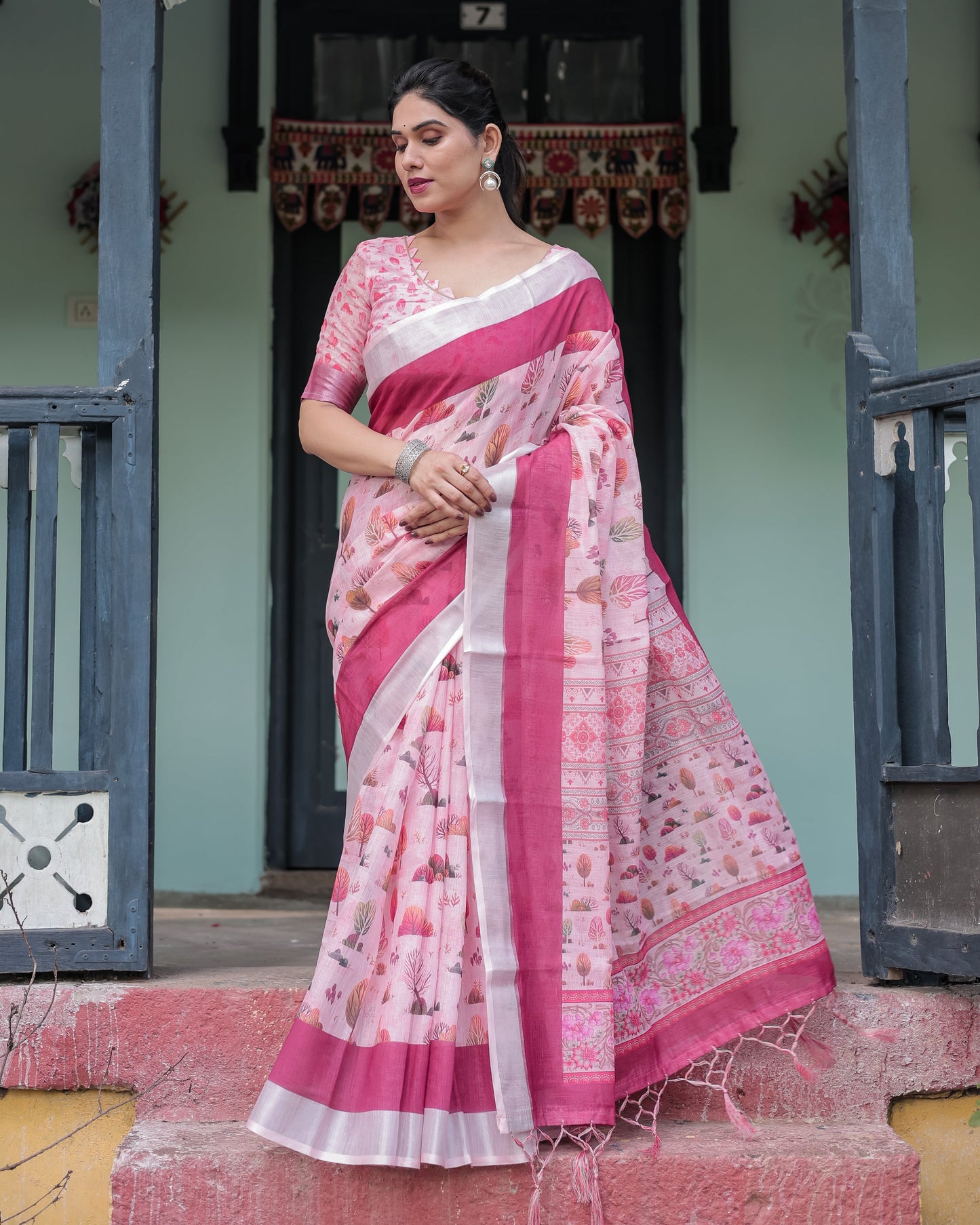 KASHVI PURE LINEN SAREE