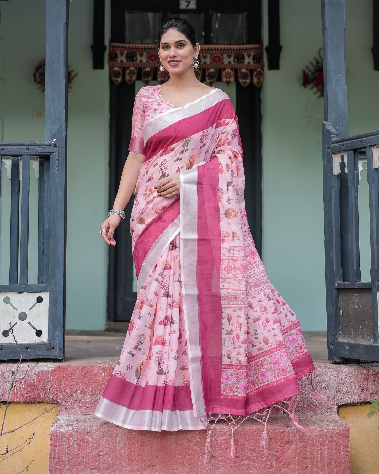 KASHVI PURE LINEN SAREE