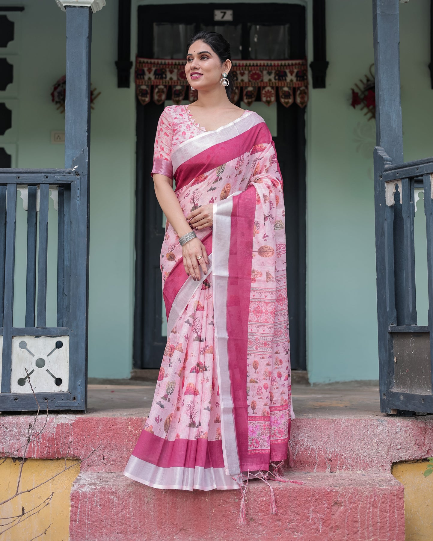 KASHVI PURE LINEN SAREE