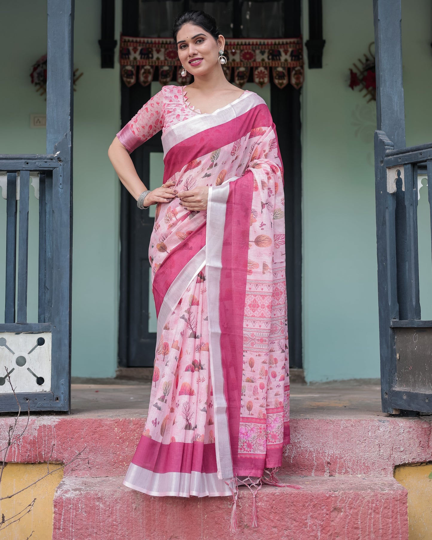 KASHVI PURE LINEN SAREE