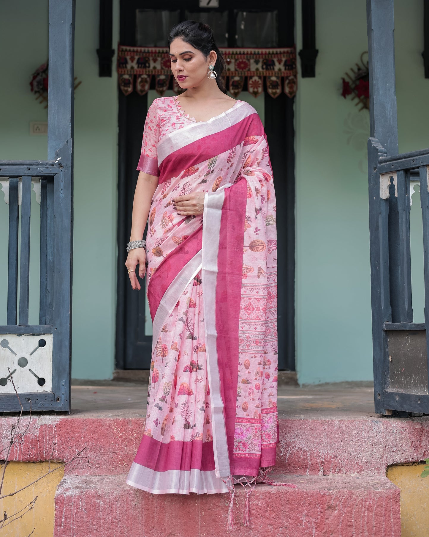 KASHVI PURE LINEN SAREE