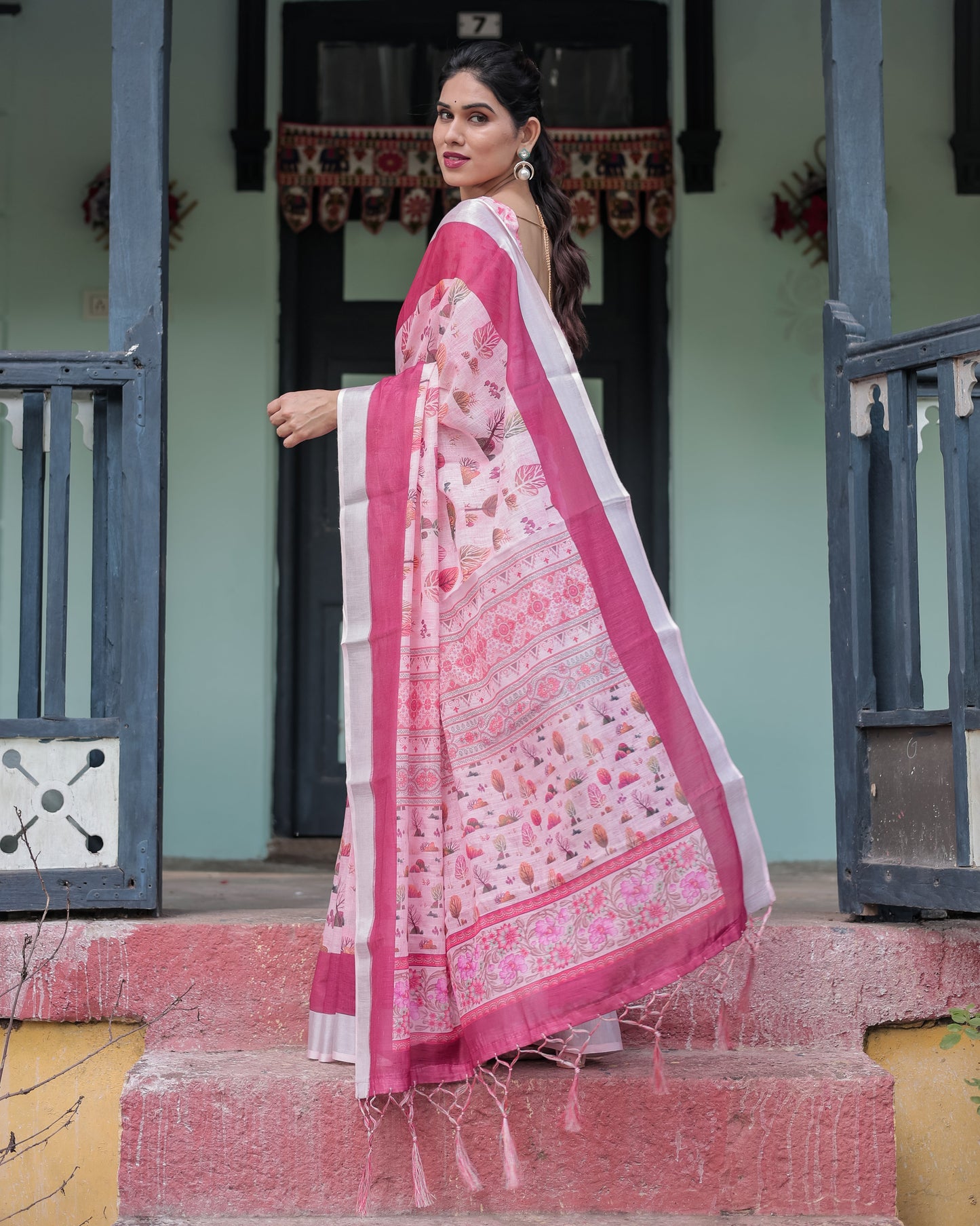 KASHVI PURE LINEN SAREE