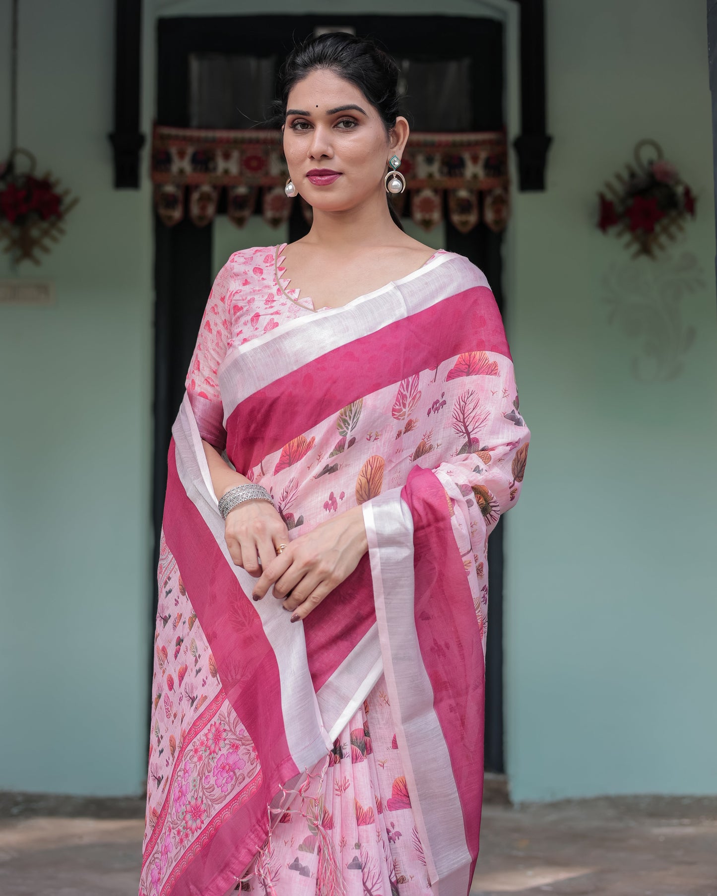 KASHVI PURE LINEN SAREE