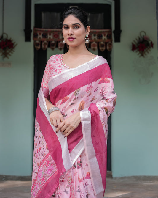 KASHVI PURE LINEN SAREE
