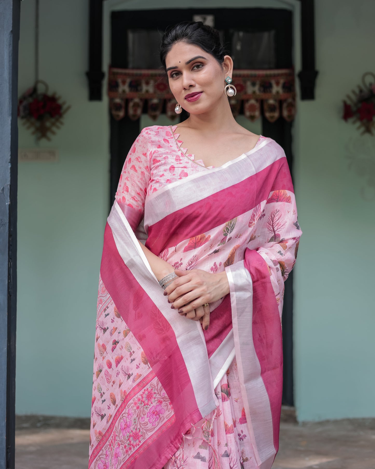 KASHVI PURE LINEN SAREE