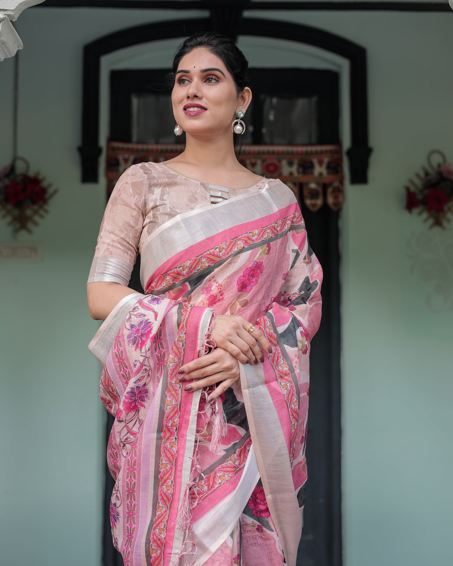 KASHVI PURE LINEN SAREE