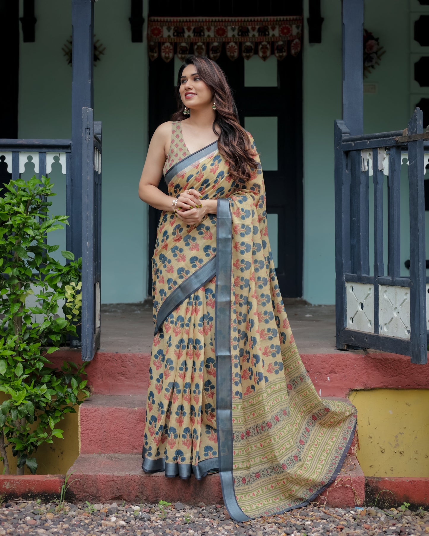 KASHVI PURE LINEN SAREE