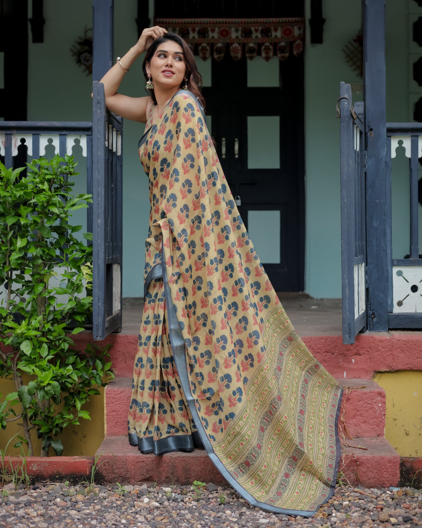 KASHVI PURE LINEN SAREE