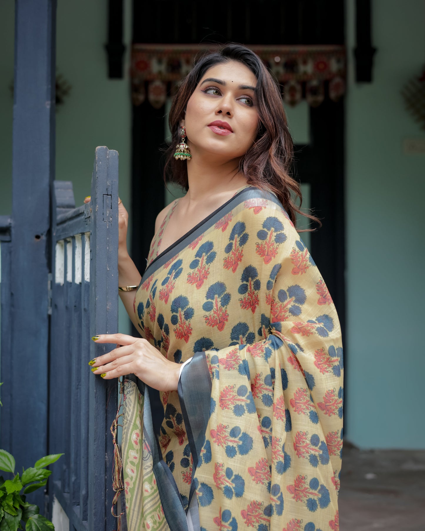 KASHVI PURE LINEN SAREE