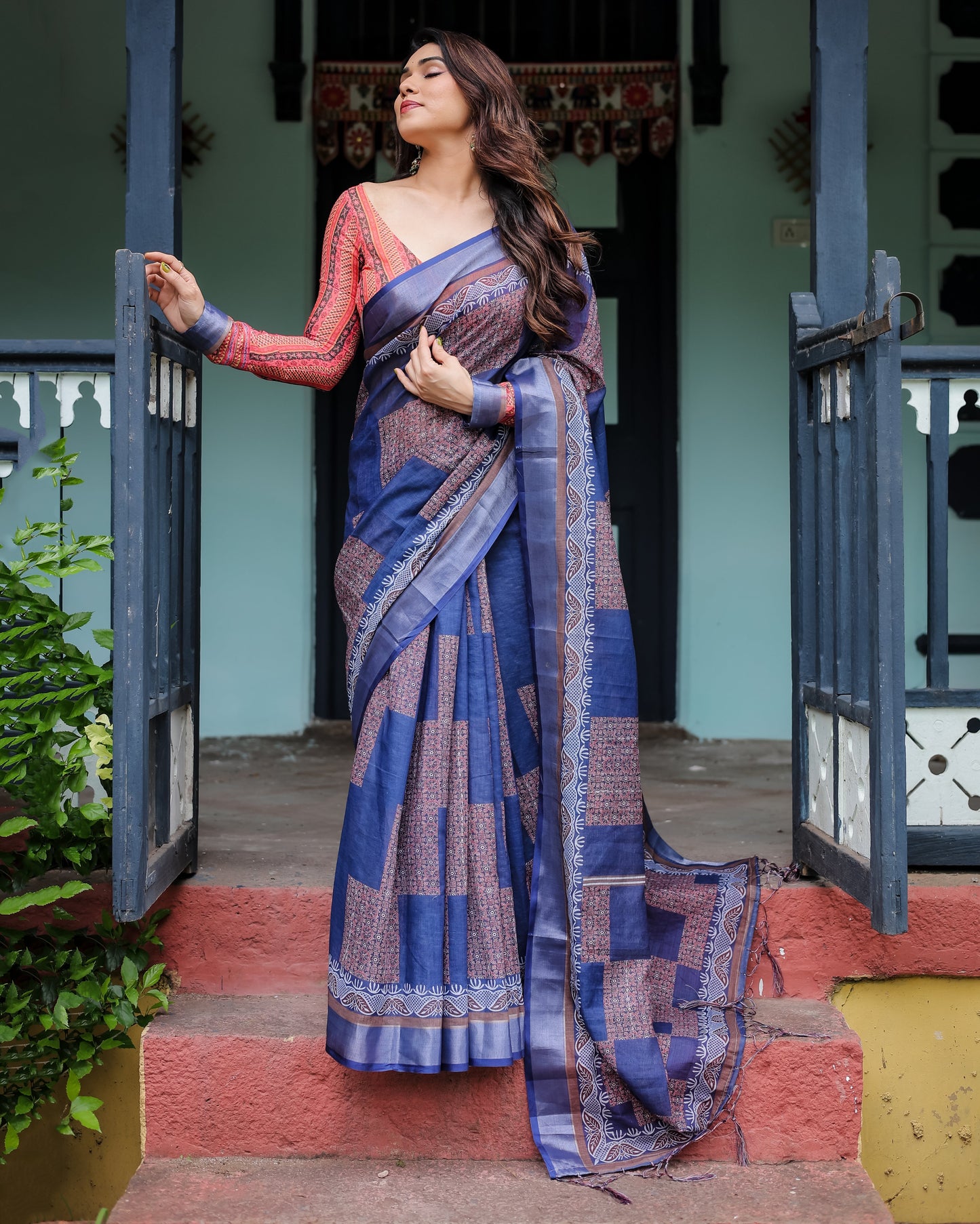 KASHVI PURE LINEN SAREE