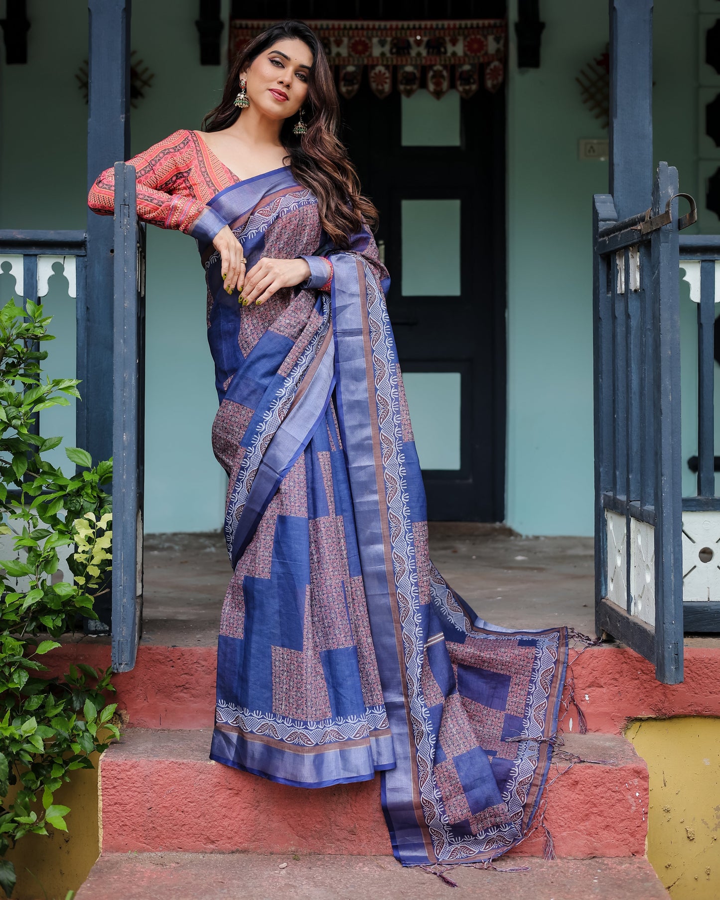 KASHVI PURE LINEN SAREE