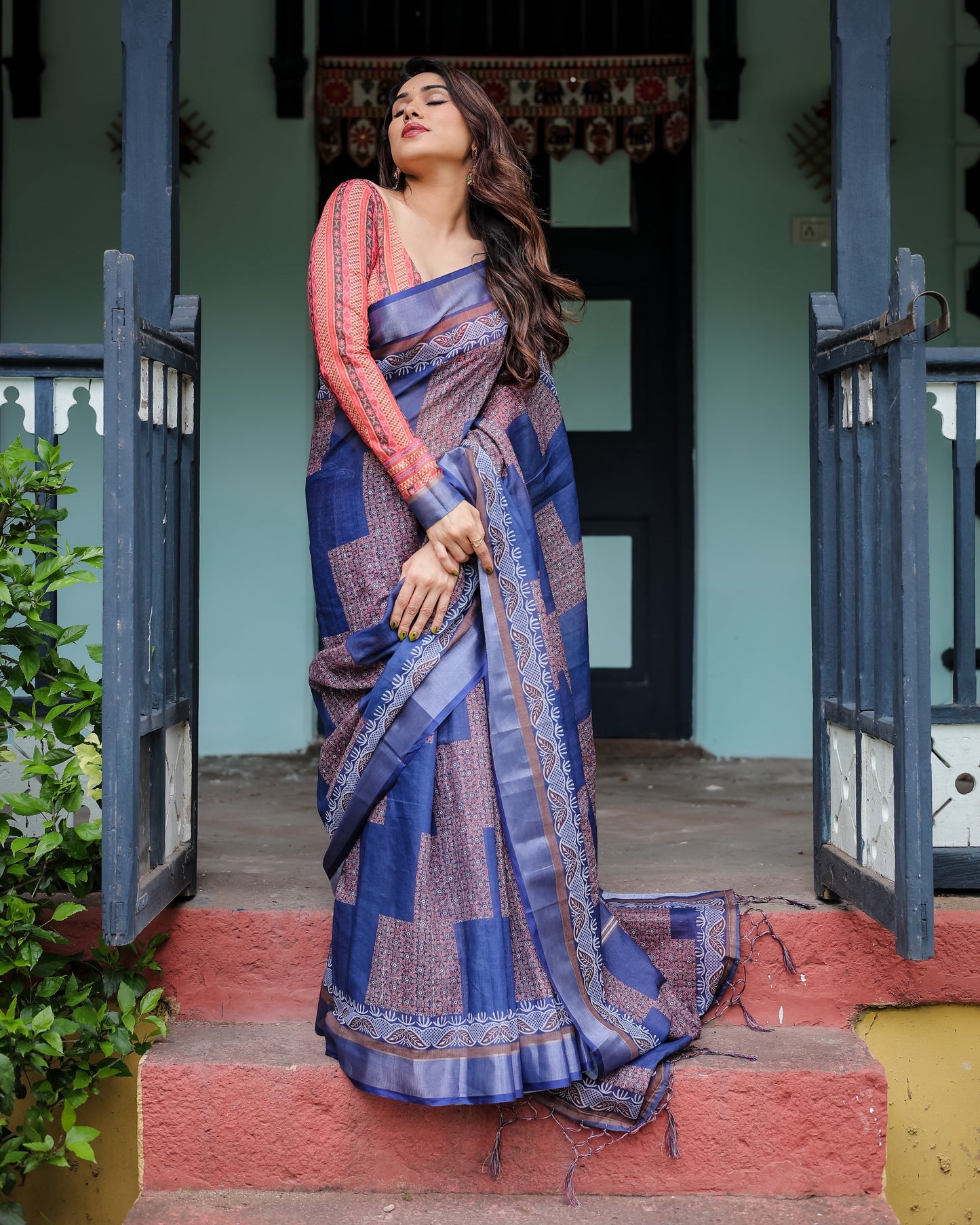KASHVI PURE LINEN SAREE