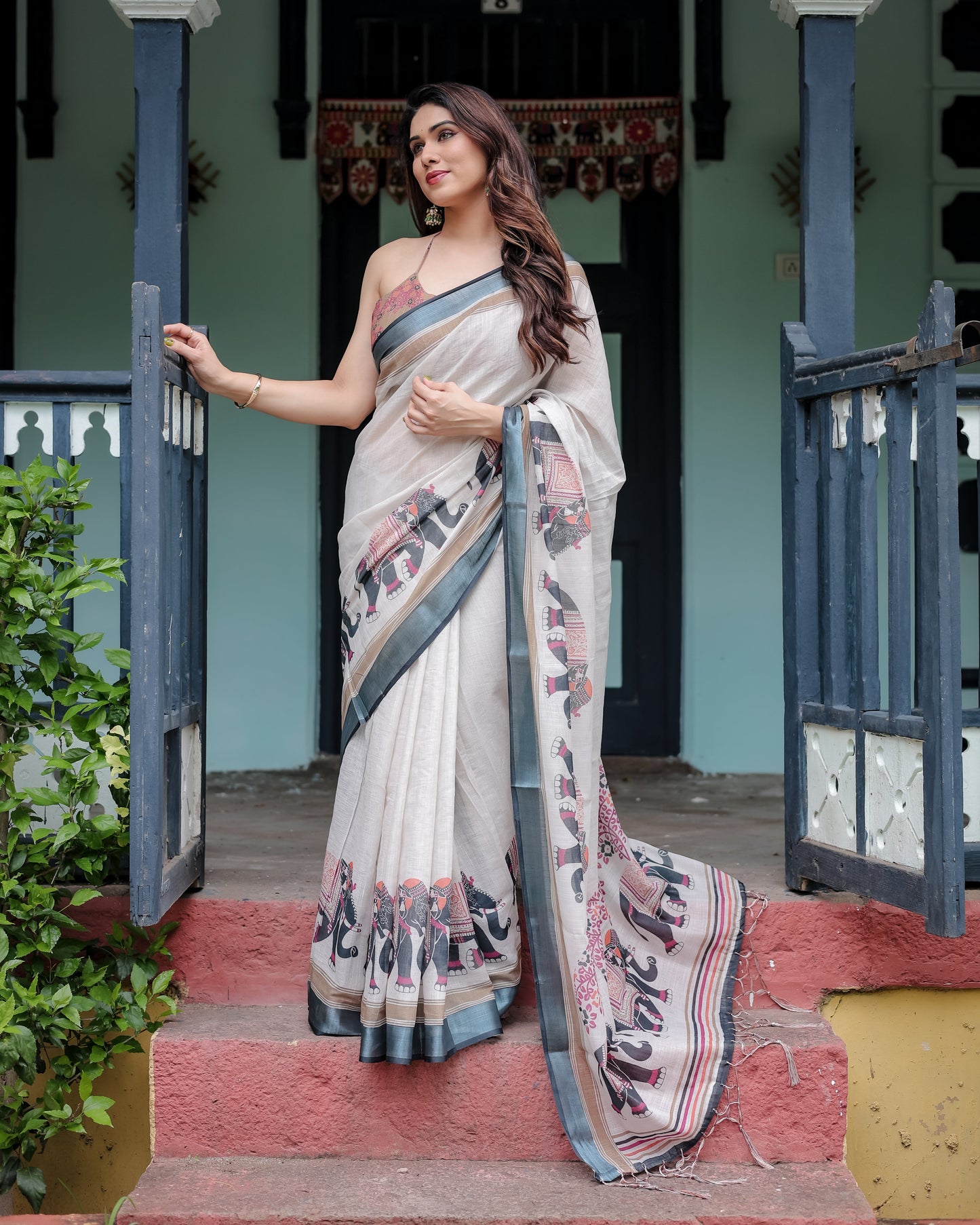 KASHVI PURE LINEN SAREE