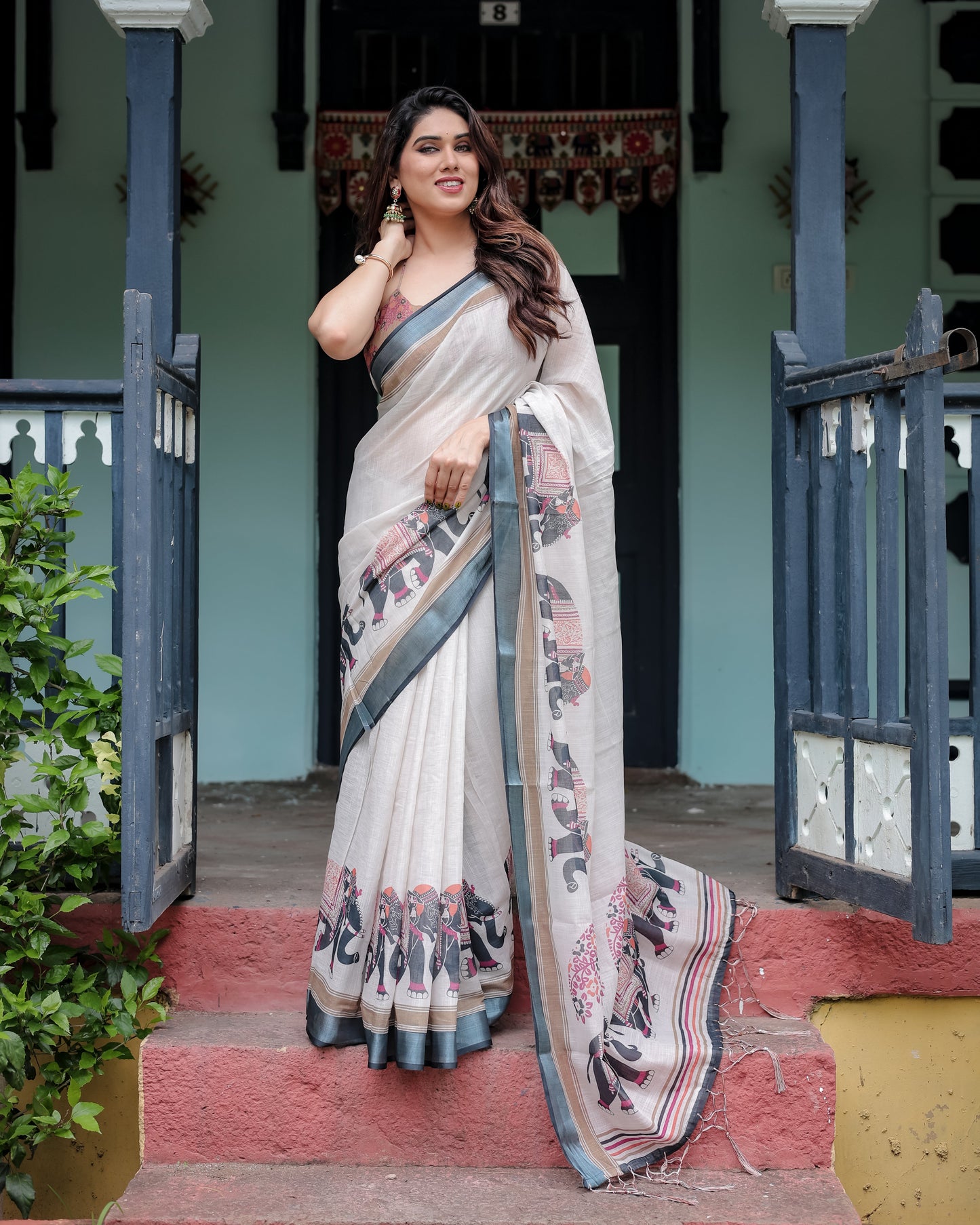 KASHVI PURE LINEN SAREE