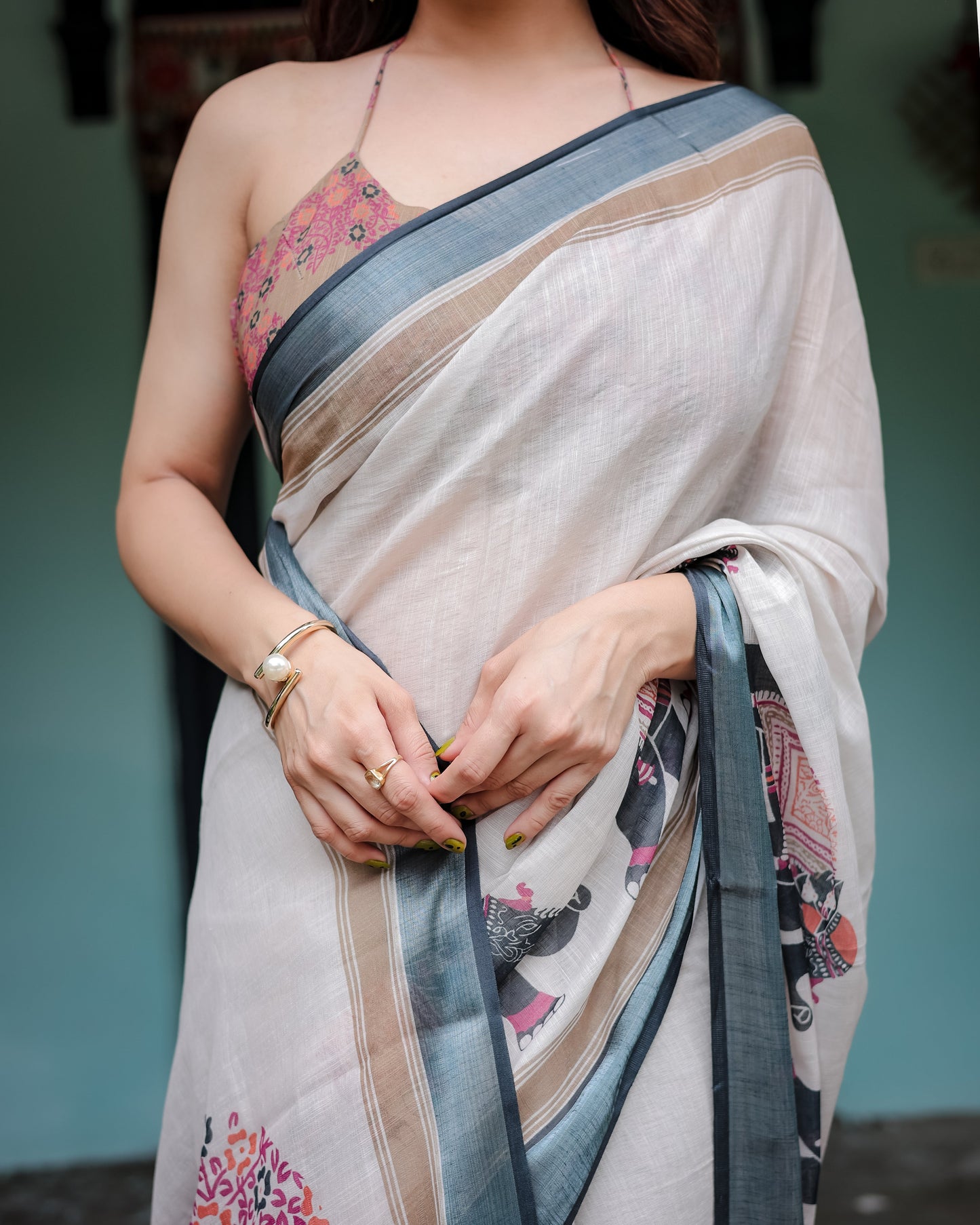 KASHVI PURE LINEN SAREE