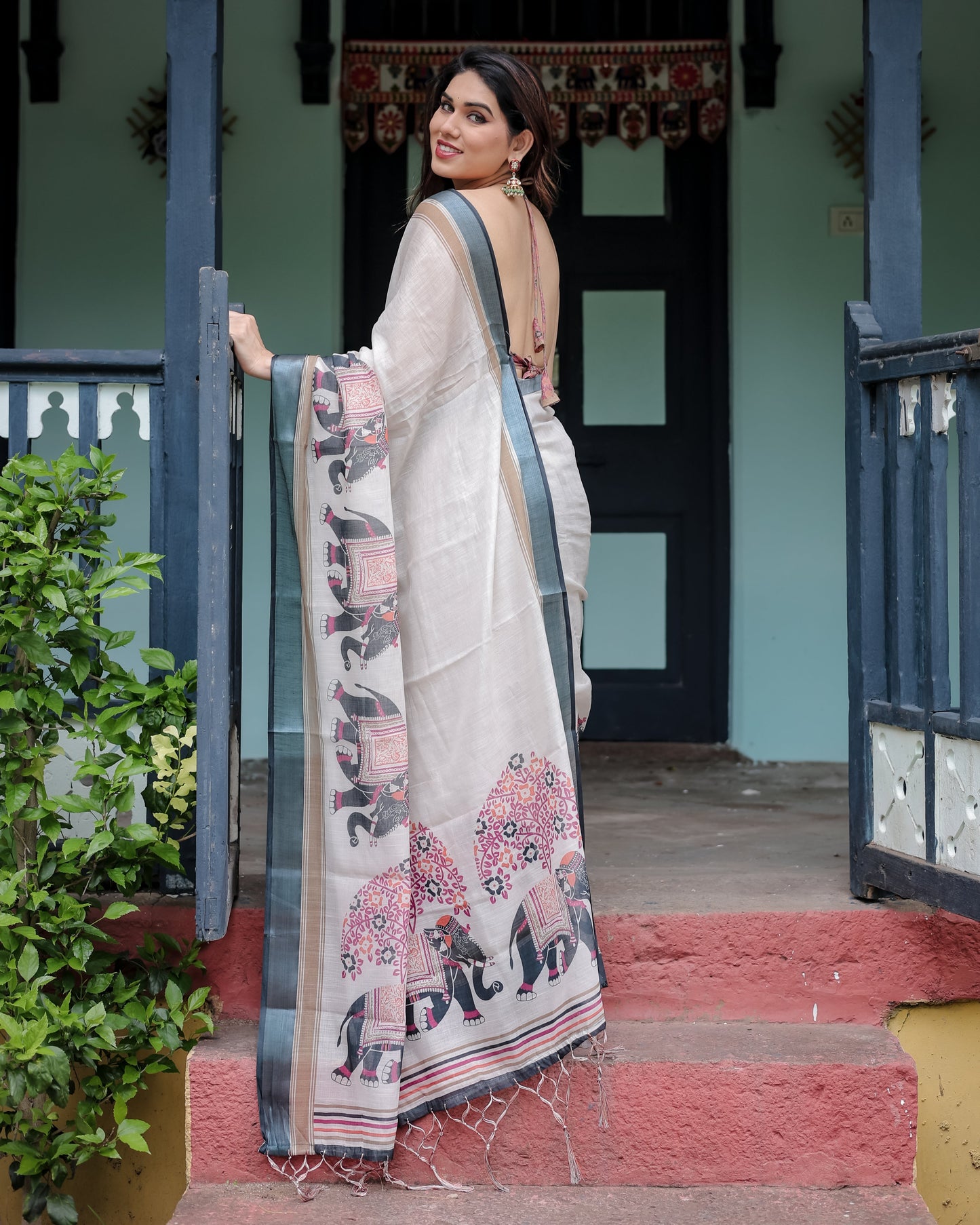 KASHVI PURE LINEN SAREE