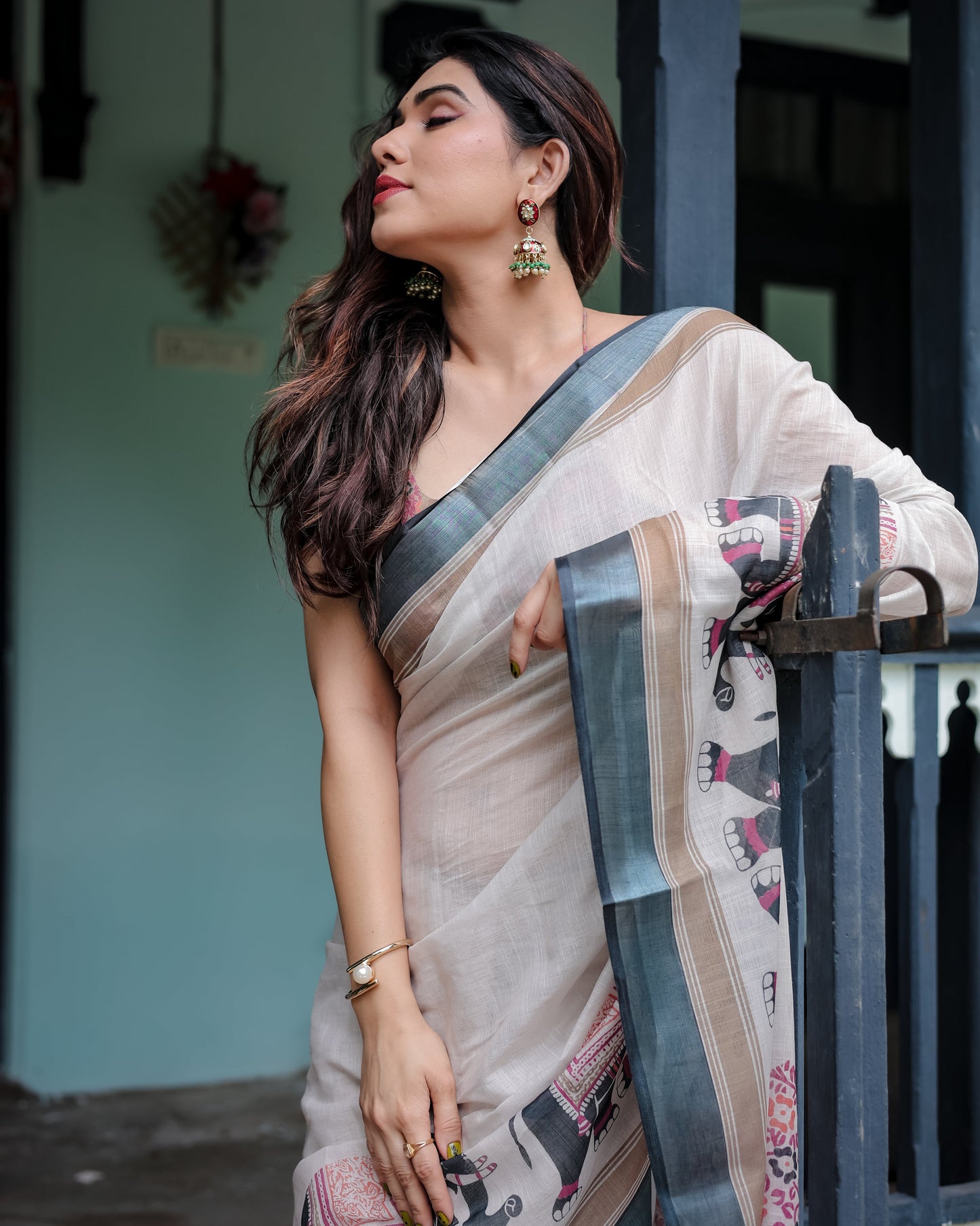 KASHVI PURE LINEN SAREE