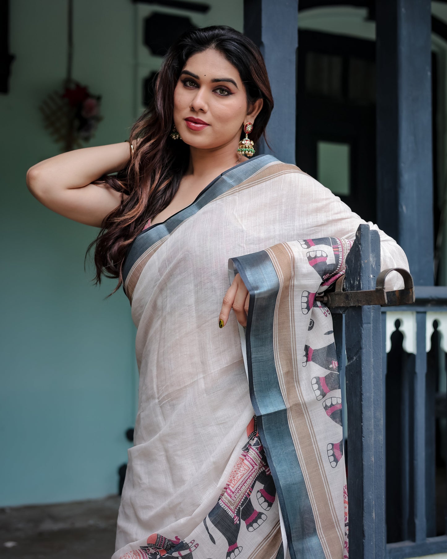 KASHVI PURE LINEN SAREE
