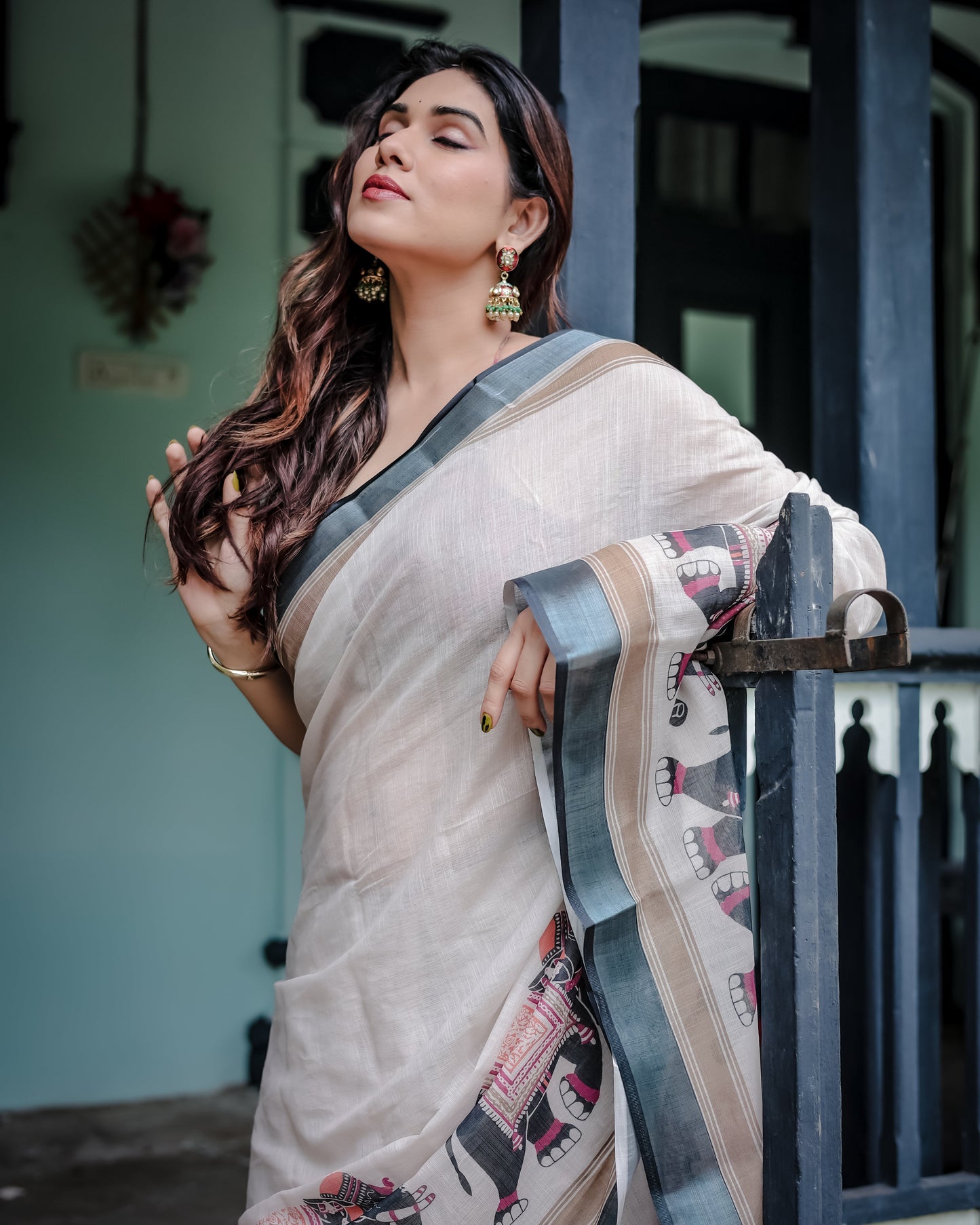 KASHVI PURE LINEN SAREE