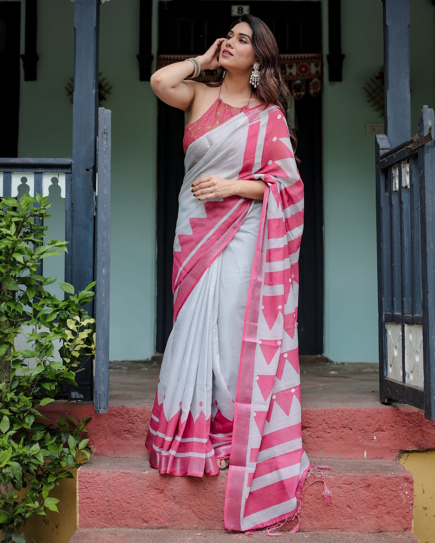 KASHVI PURE LINEN SAREE