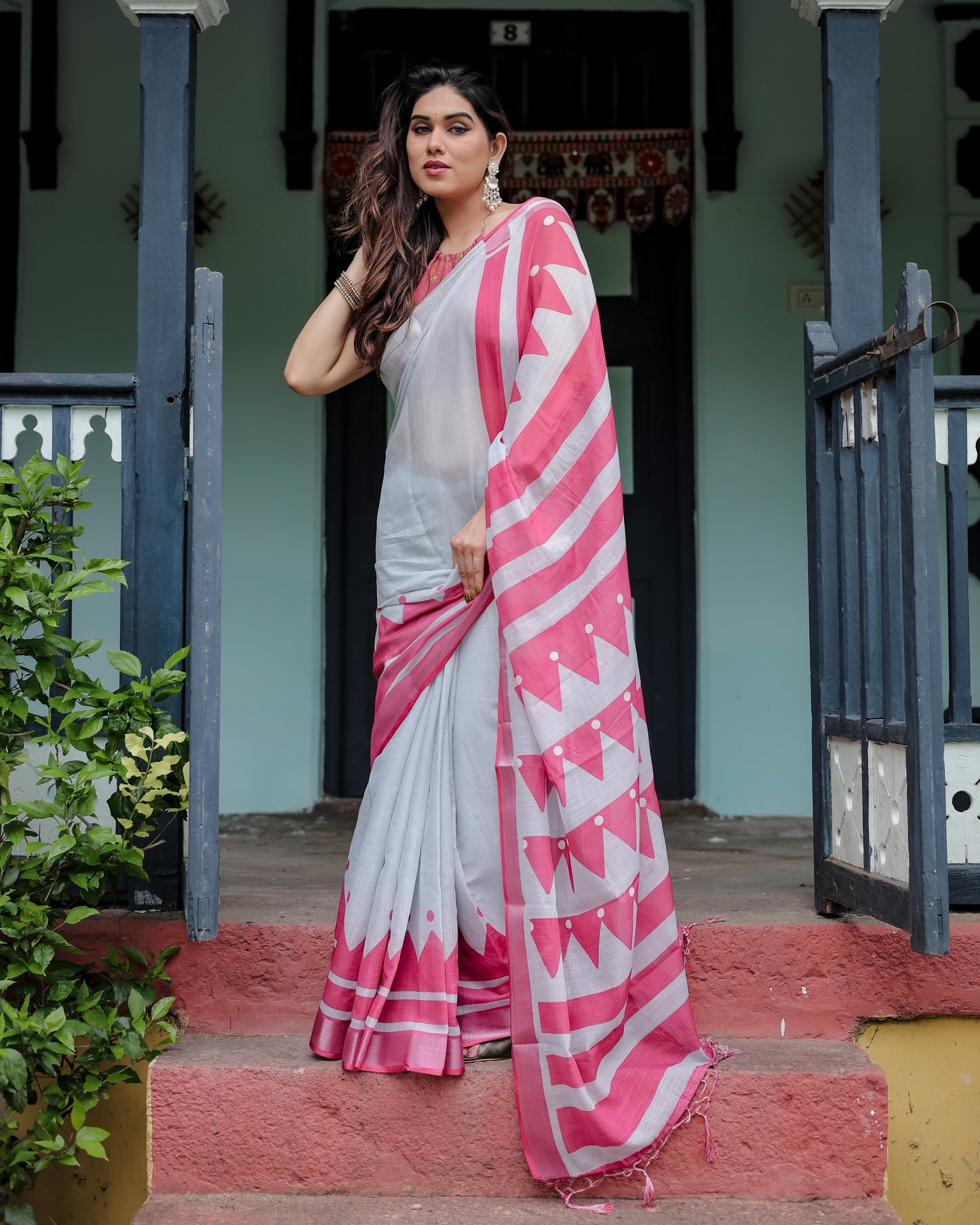 KASHVI PURE LINEN SAREE