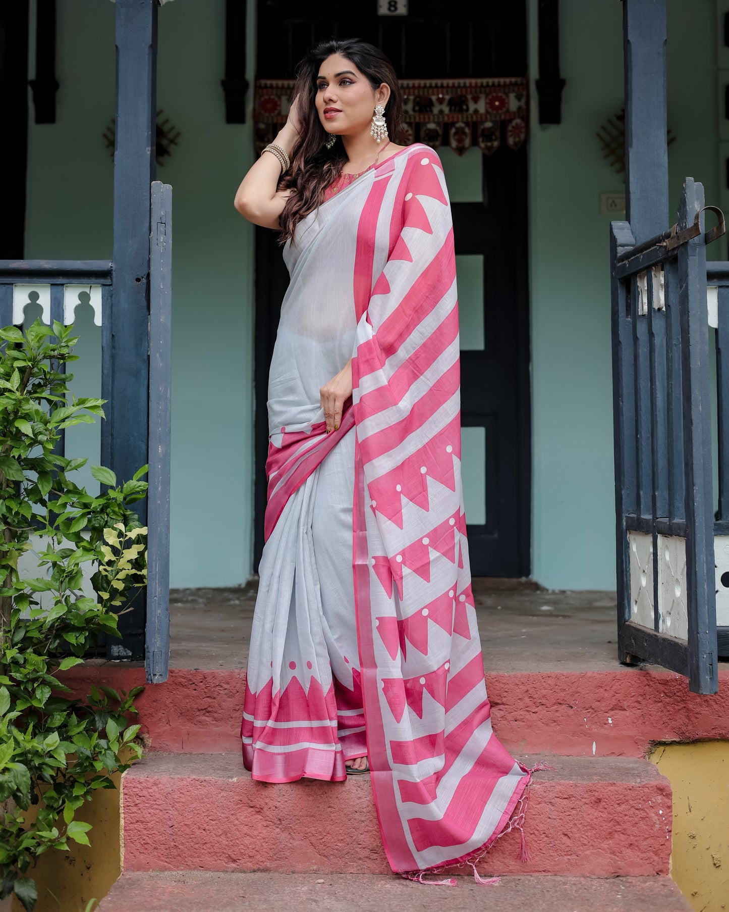 KASHVI PURE LINEN SAREE