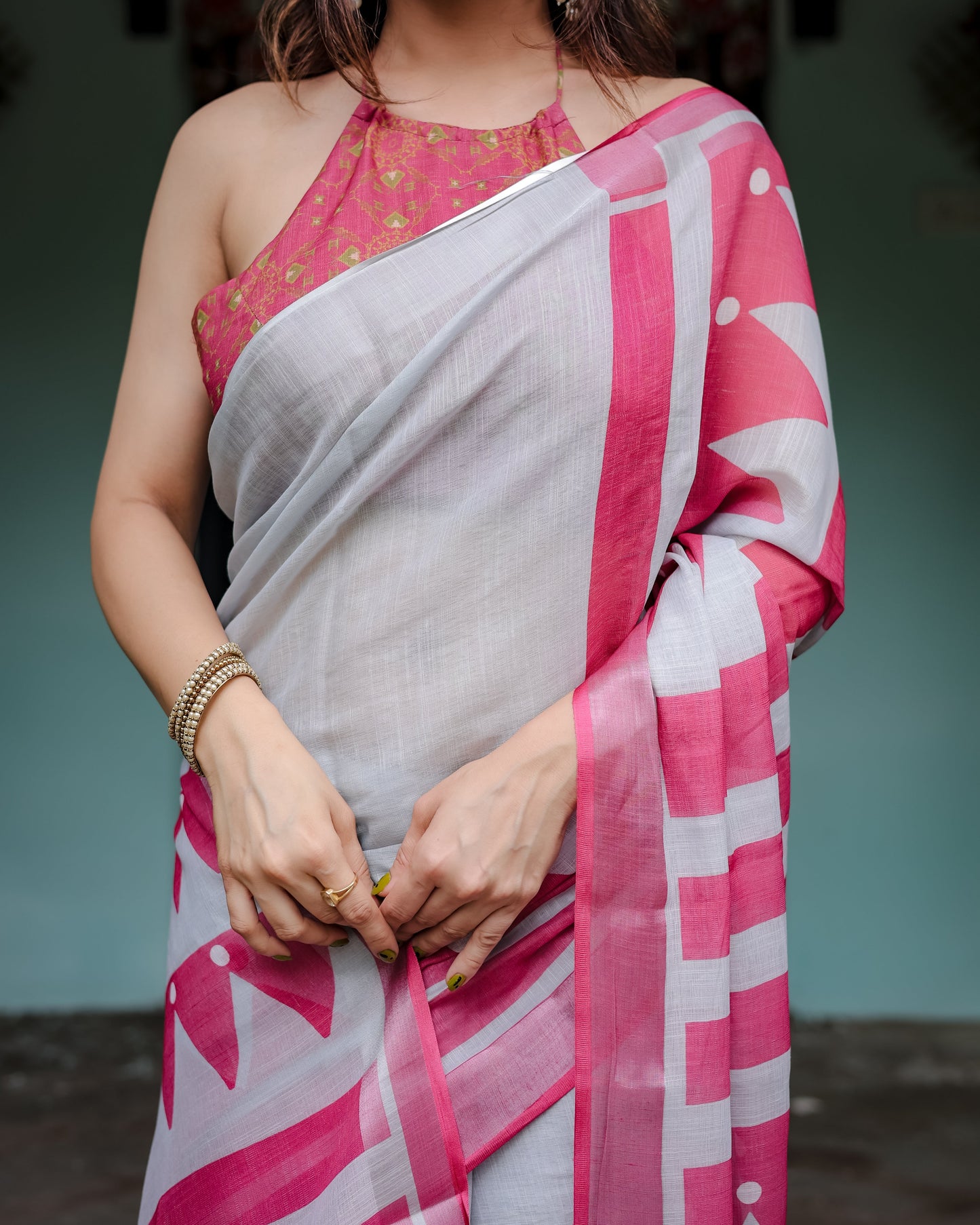 KASHVI PURE LINEN SAREE